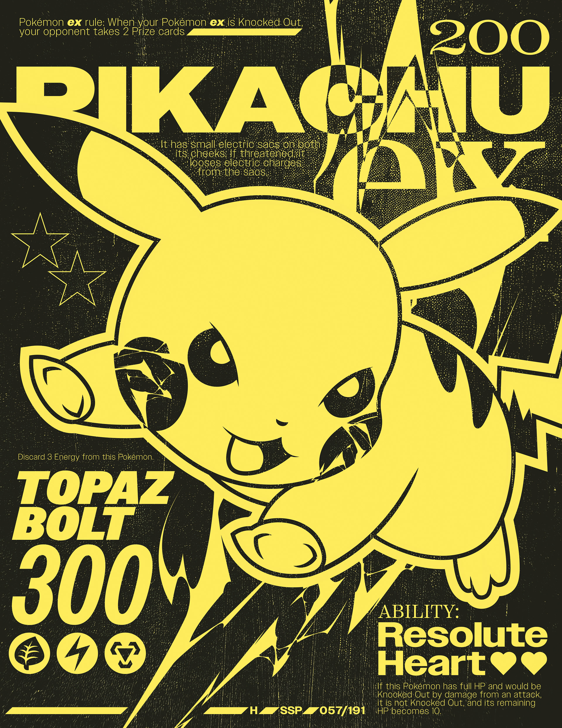 Pikachu EX Pokemon Card Poster