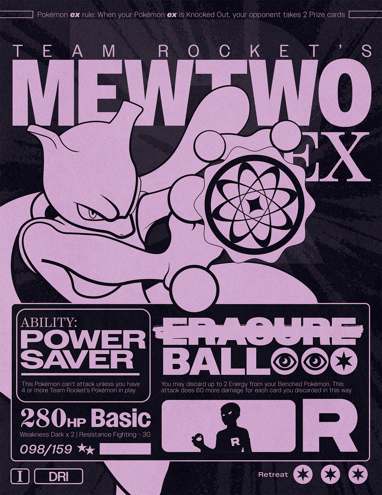 Mewtow EX Pokemon Card Poster