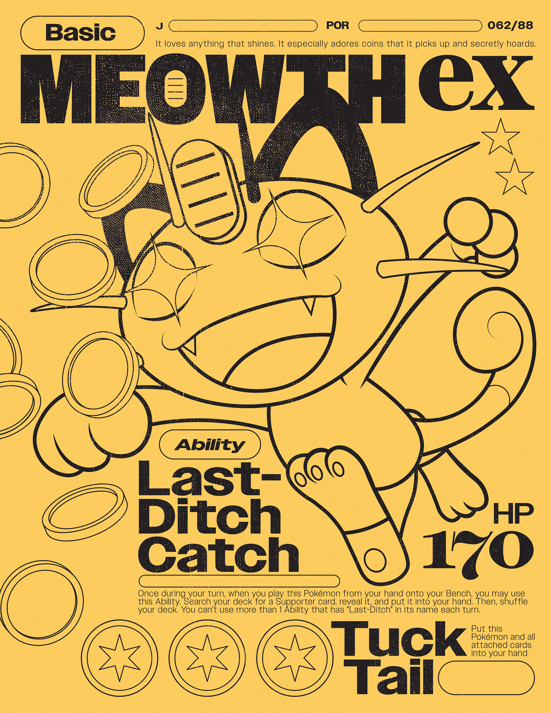 Meowth EX Pokemon Card Poster