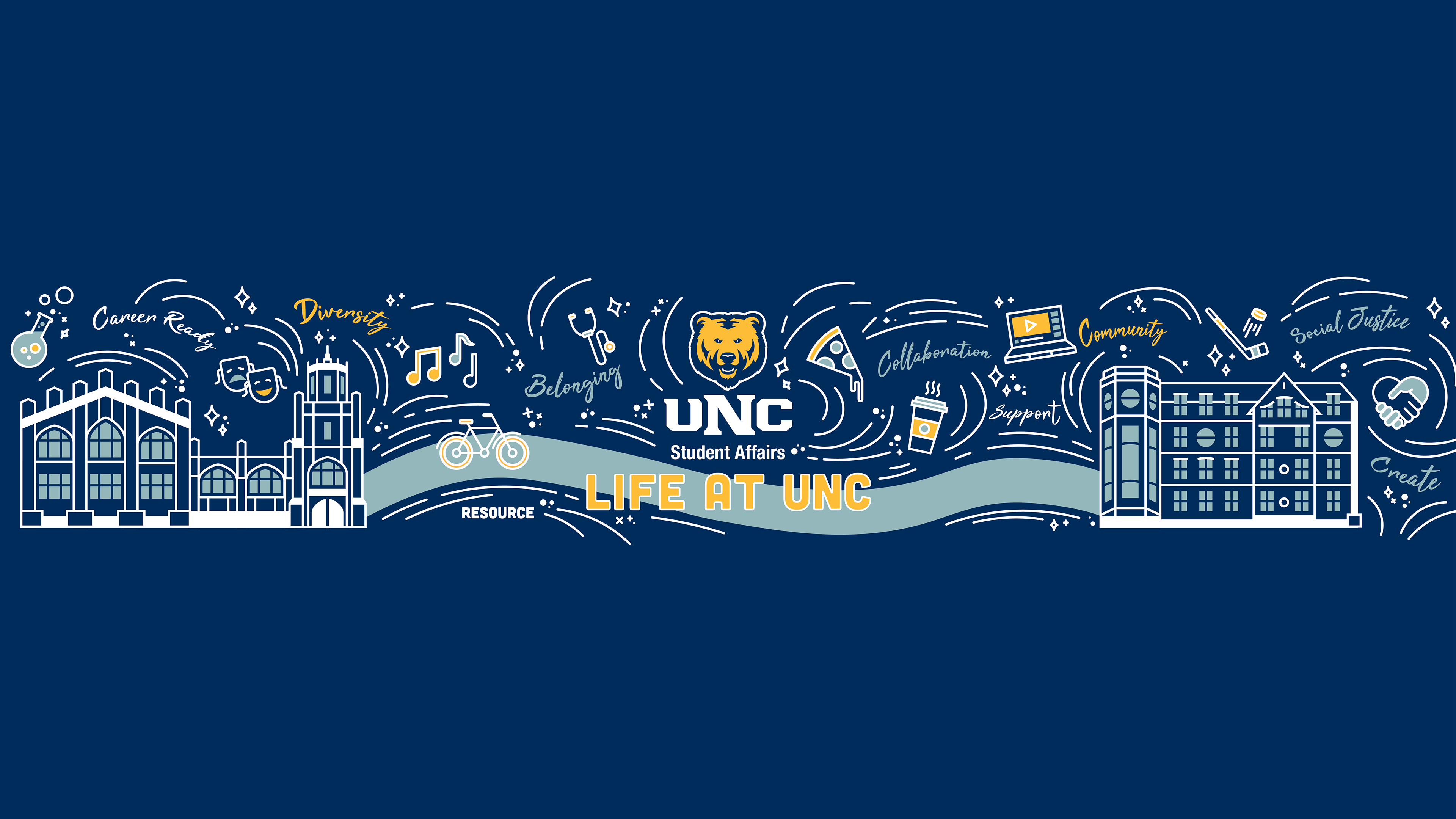 UNC's Student Affairs YouTube Banner - Life at UNC