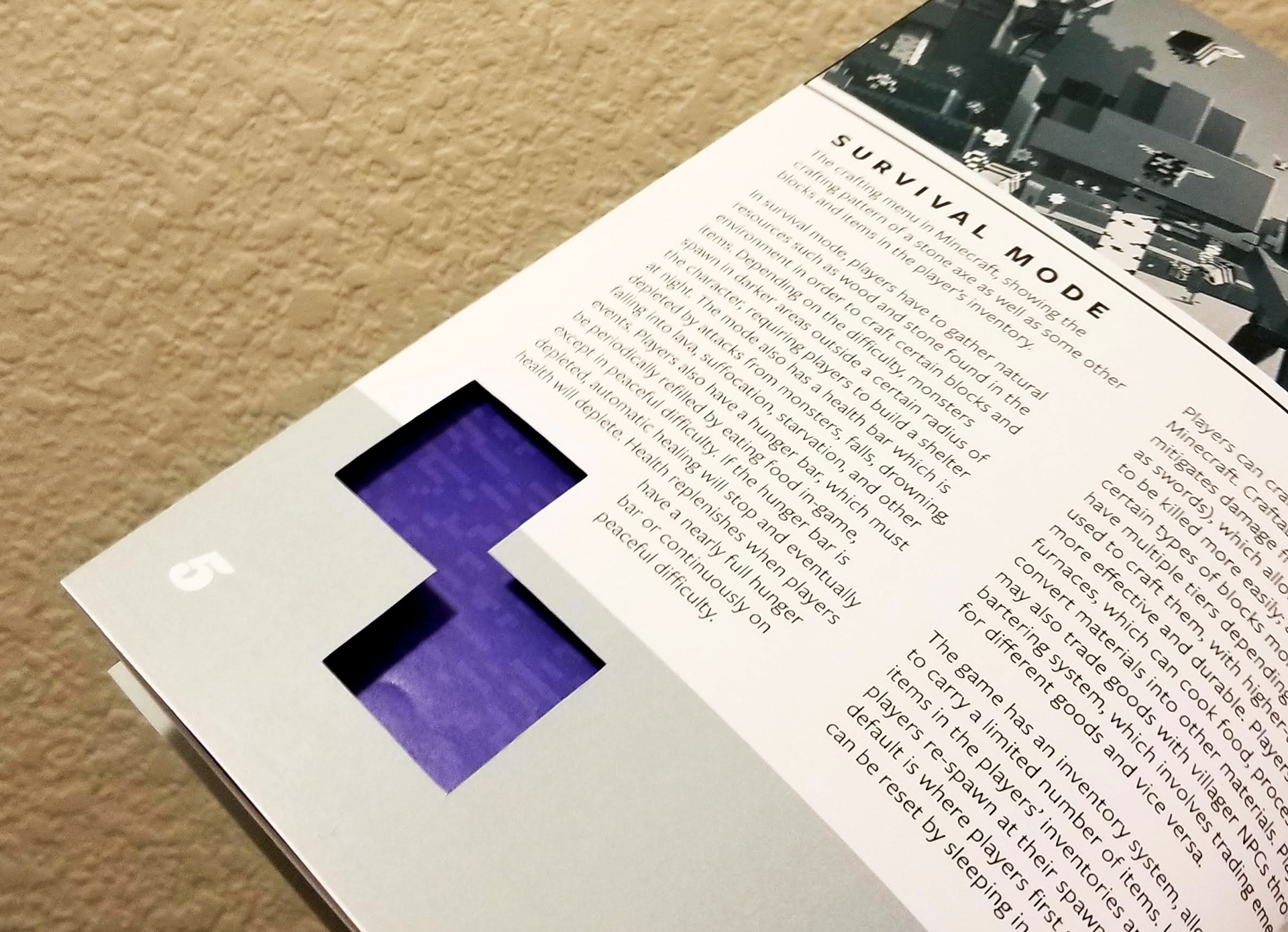 Minecraft Booklet - Die Cut Detail 2