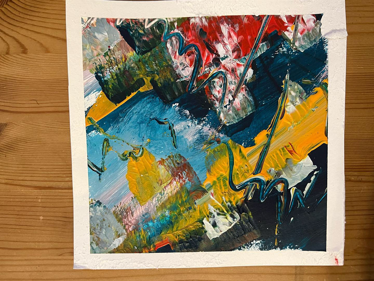 Die Stadt am Fluss. Leben pur. 17 x 17 cm Acryl auf säurefreiem Papier Arches • Euro 58,- inkl. MwSt. ohne Bilderrahmen • Bestellung an info@grafik-agentur-L.de
