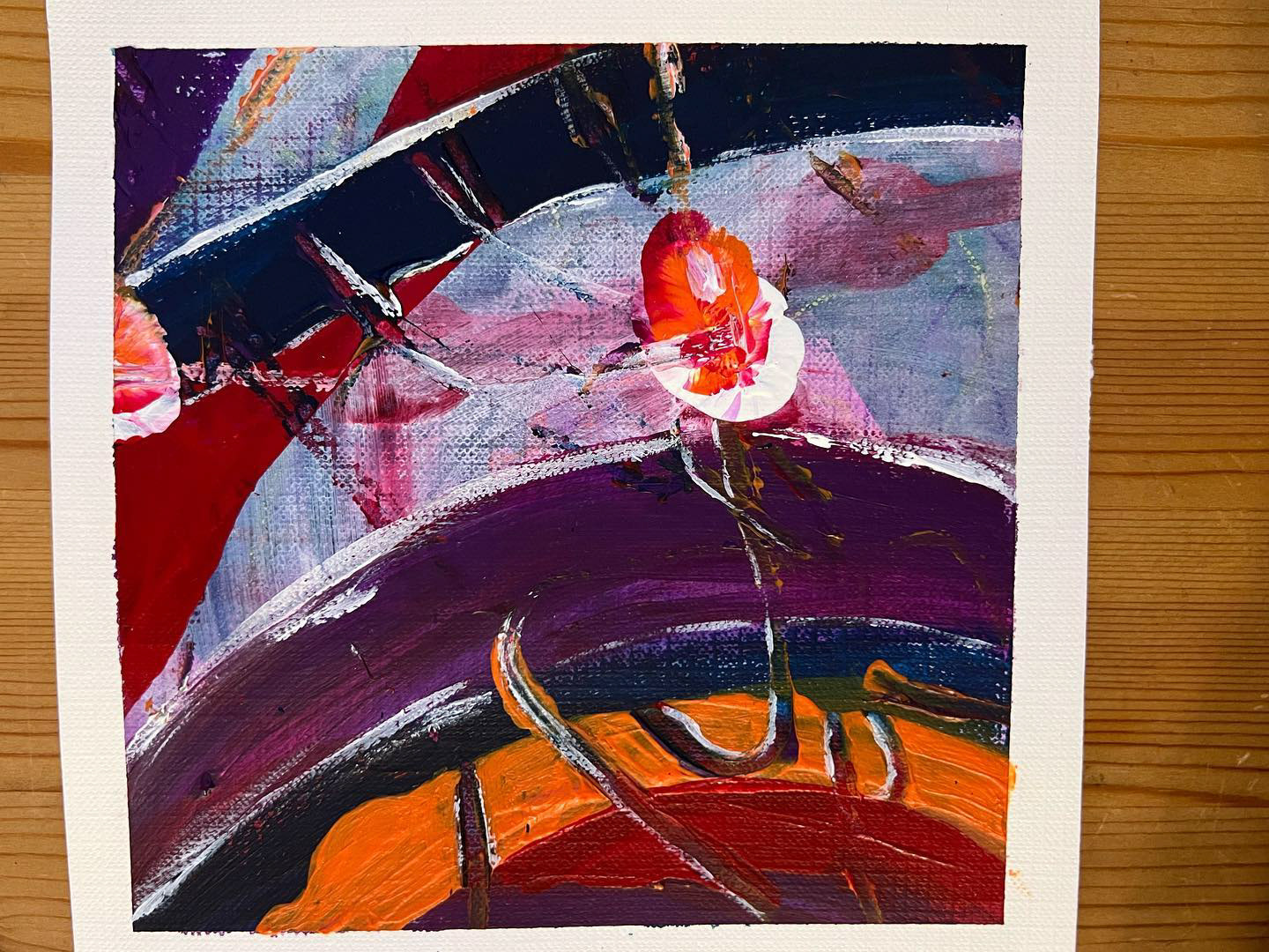 Die BrandFackel darf am Boden liegen bleiben. Der Fluss liegt hinter Dir - Dein Weg führt geradeaus - nach VORNE! 15 x 15 cm Acryl auf säurefreiem Papier Arches • Euro 53,- inkl. MwSt. ohne Bilderrahmen • Bestellung an info@grafik-agentur-L.de