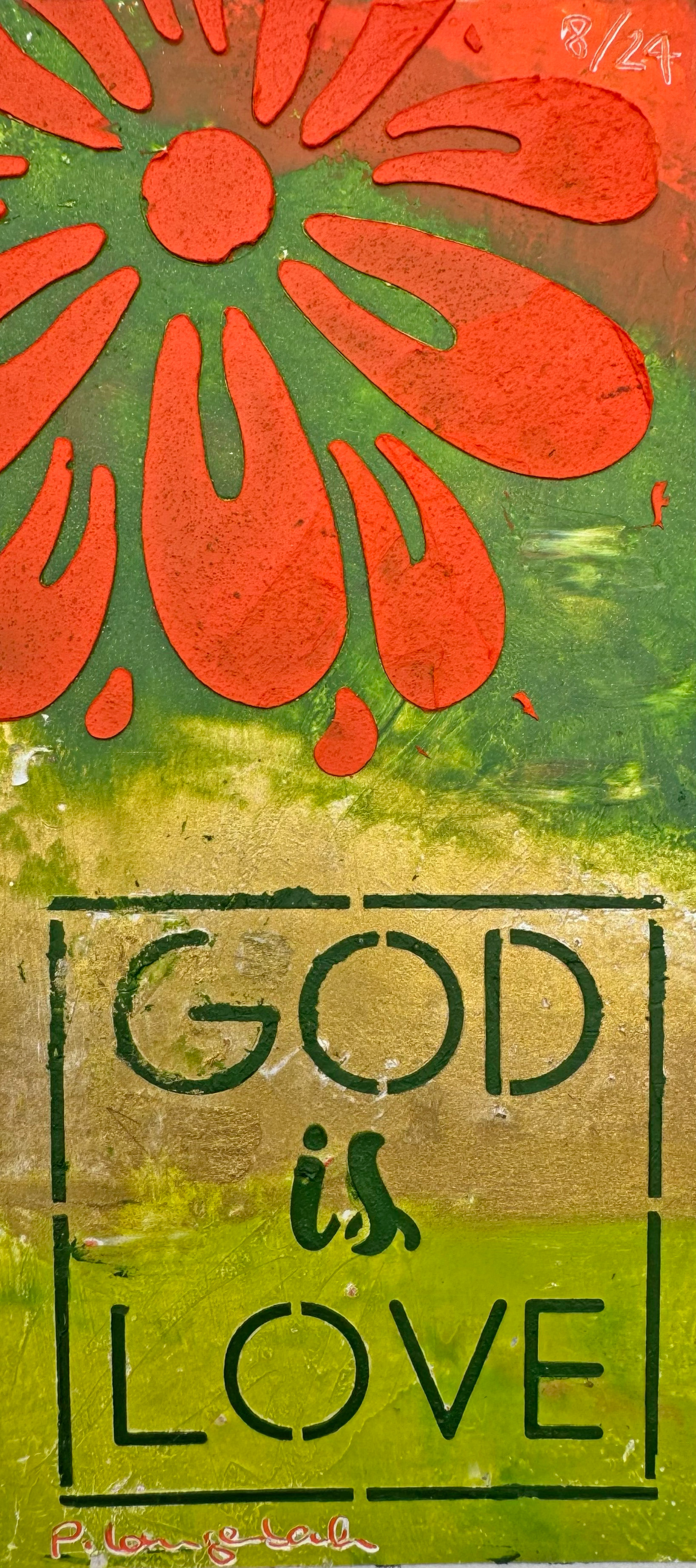 God is good.. Ölfarbe mit Coldwax Mixed Media, 7 x 15 cm auf säurefreiem Papier 250 g/qm; 29,- Euro mit Passepartout