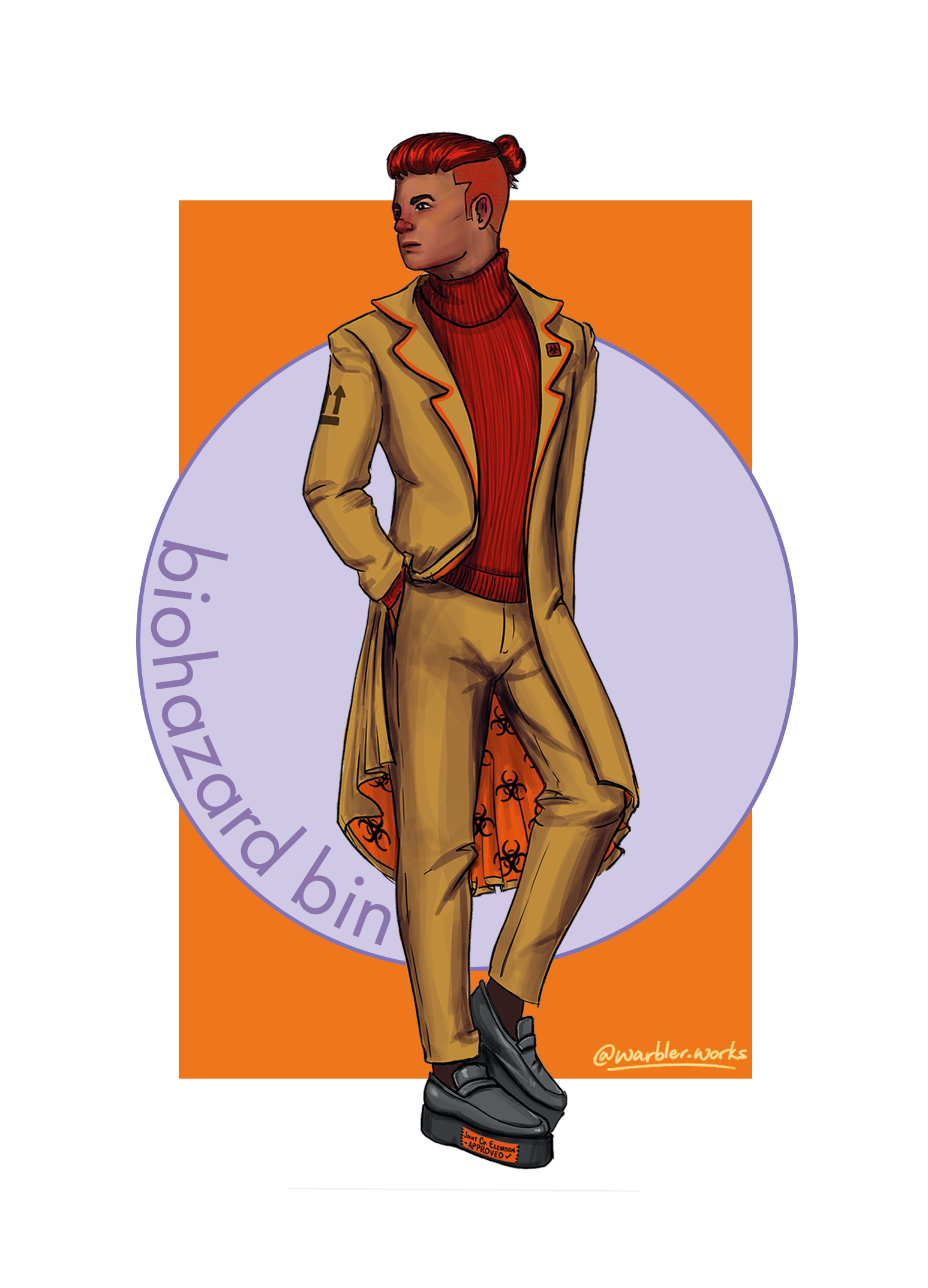 Lined with orange biohazard satin, and Joint Commission approved platform loafers