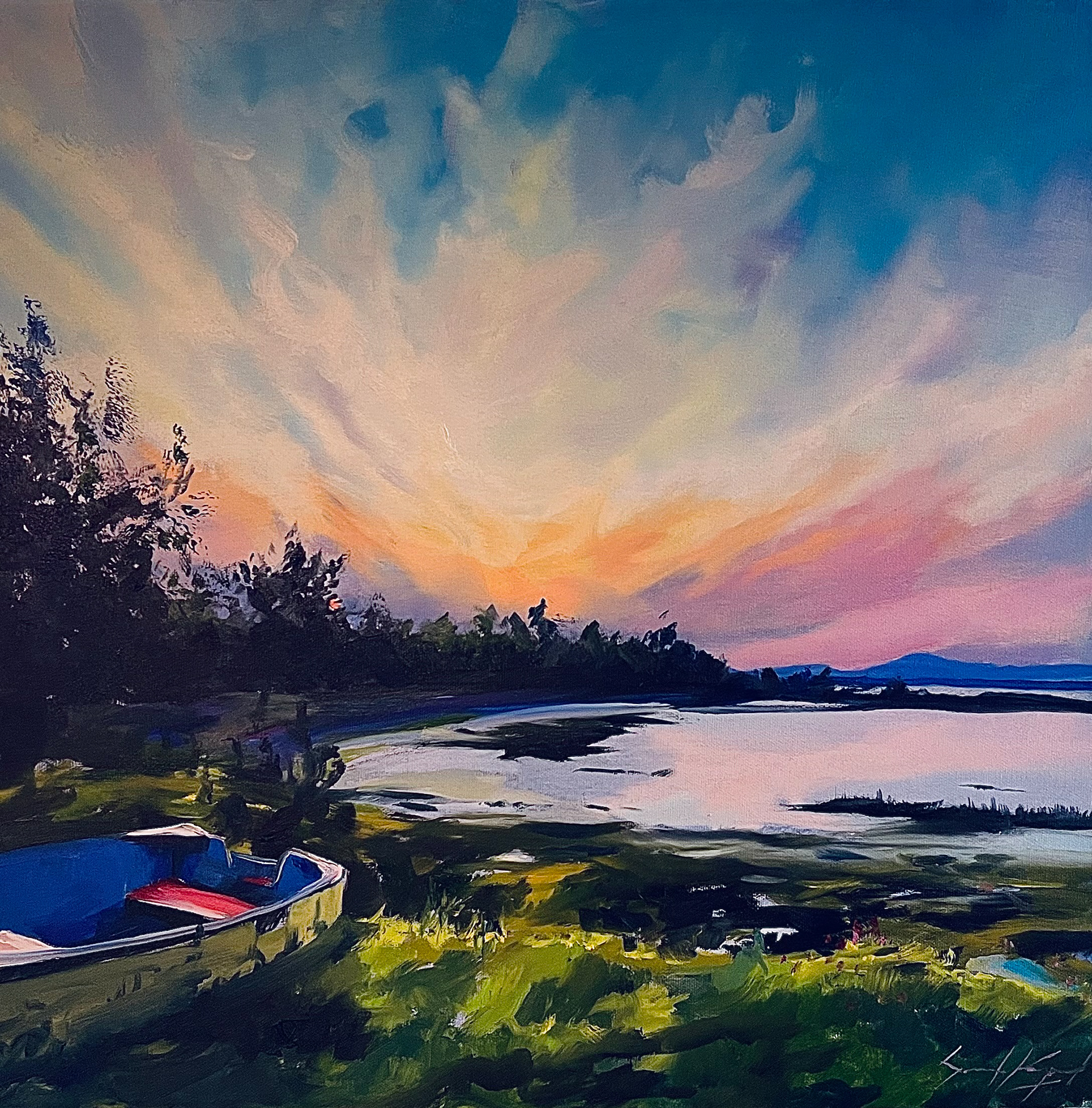 La Barque 18’’ x 18’’ Huile 2023