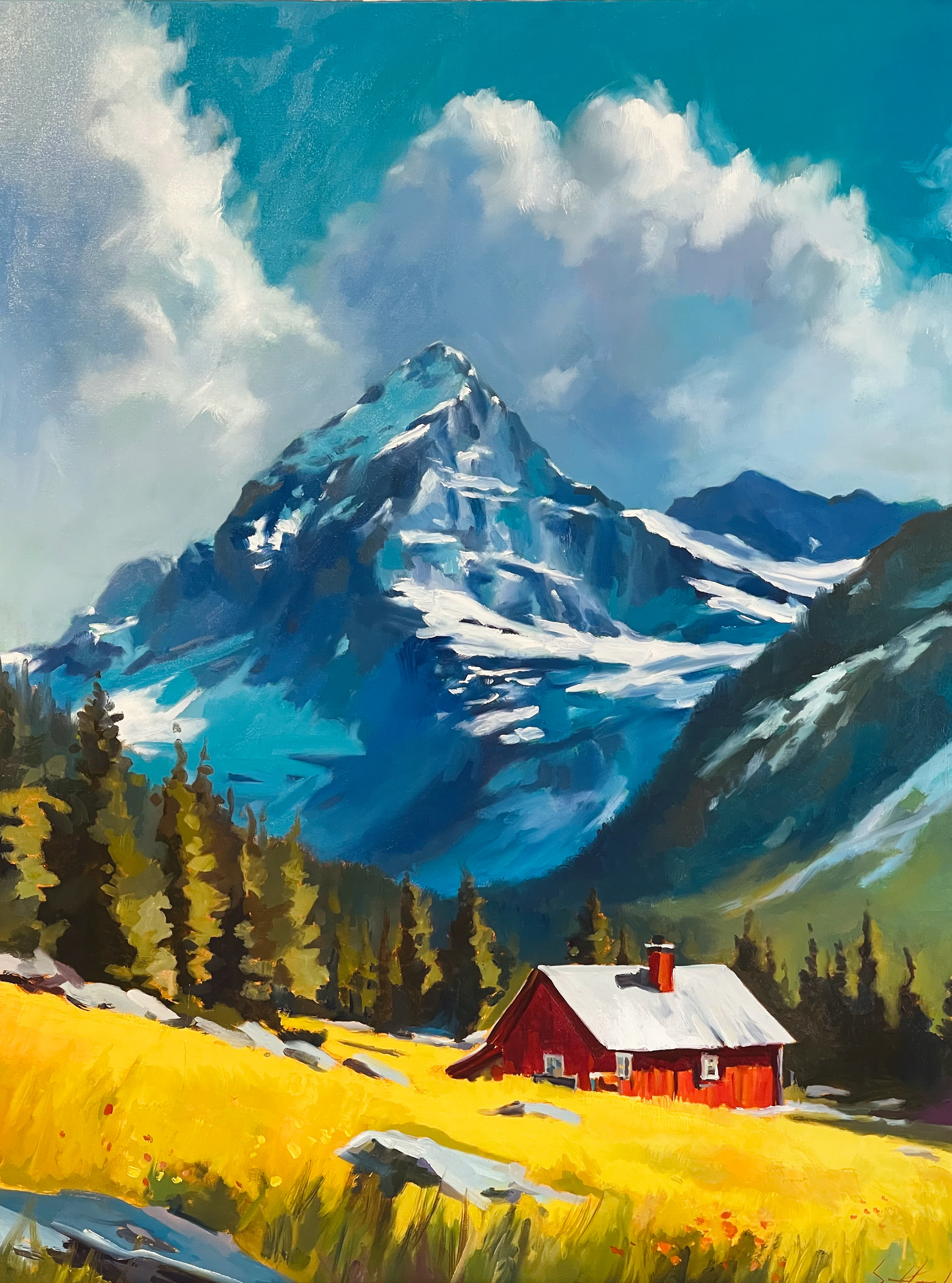 Un après-midi entre Jasper et Banff 30’’ x 40’’ Huile 2024