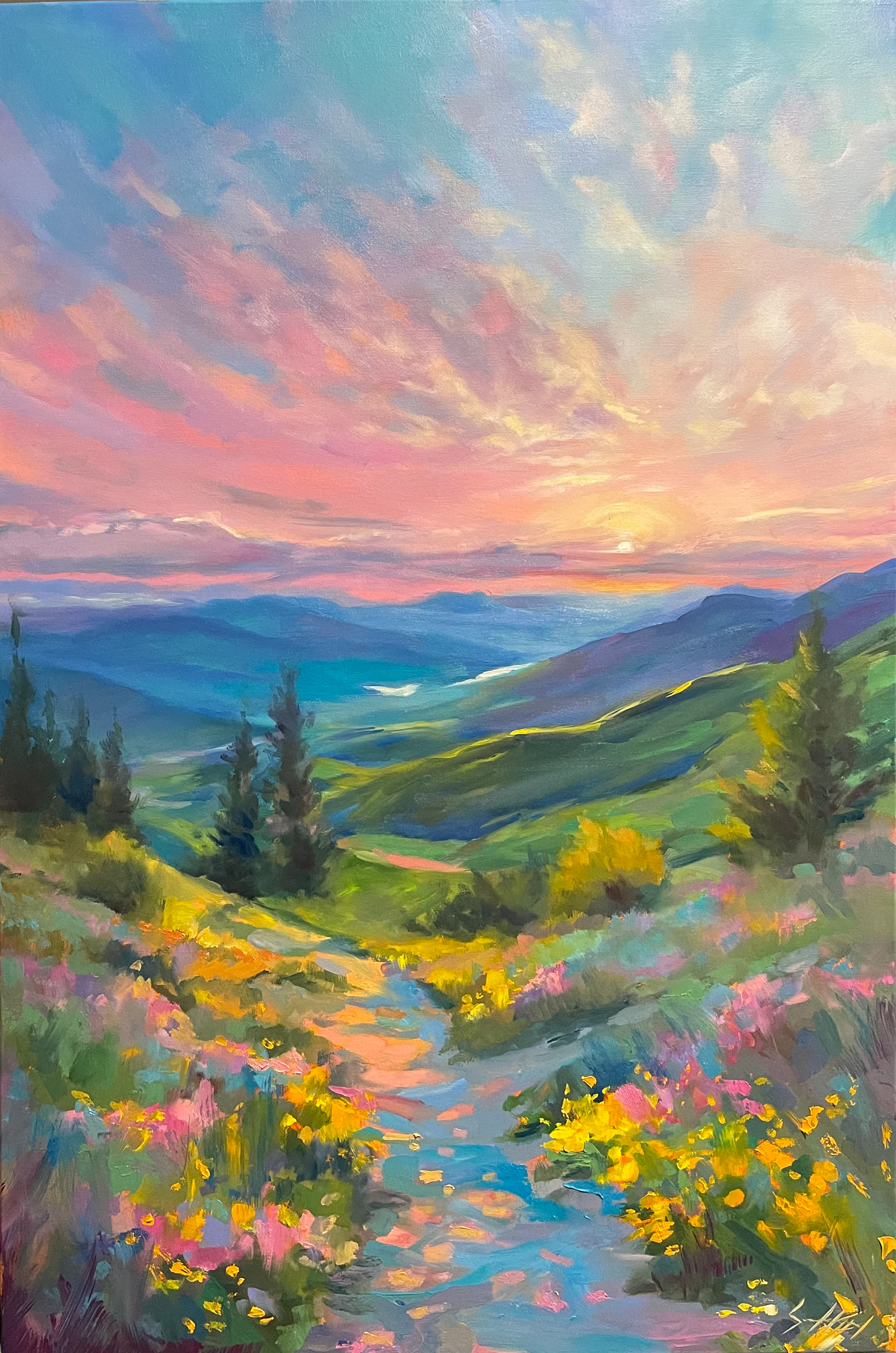 Lumière pastelle 24’’ x 36’’ Huile 2024