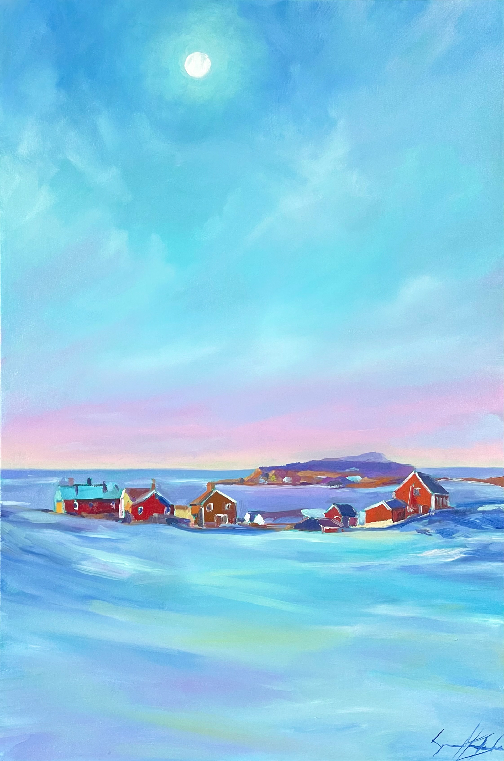 Matin glacial aux îles 20’’ x 30’’ Huile 2024