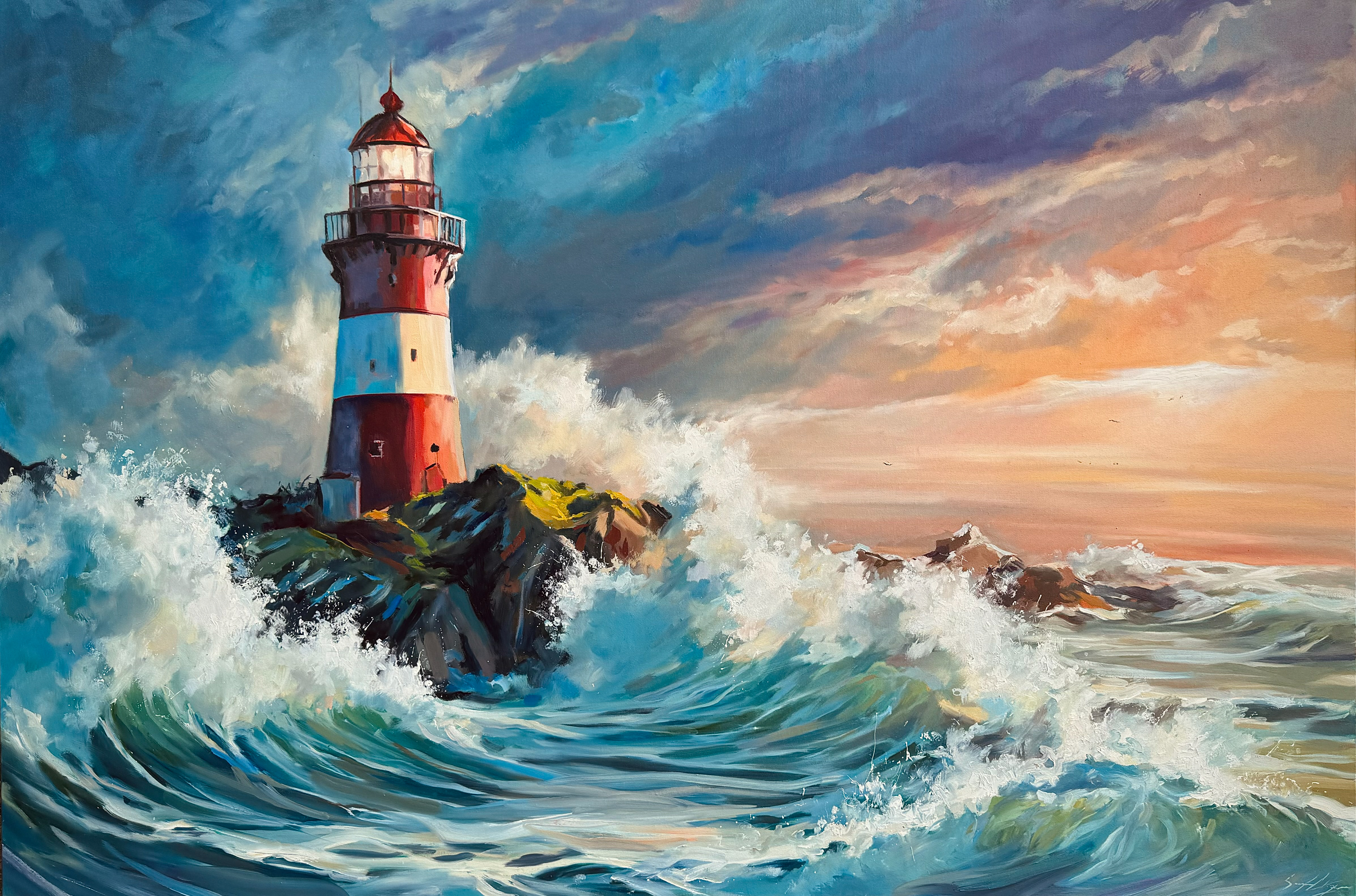 Lumière dans la tourmente 40’’ x 60’’ Huile 2024