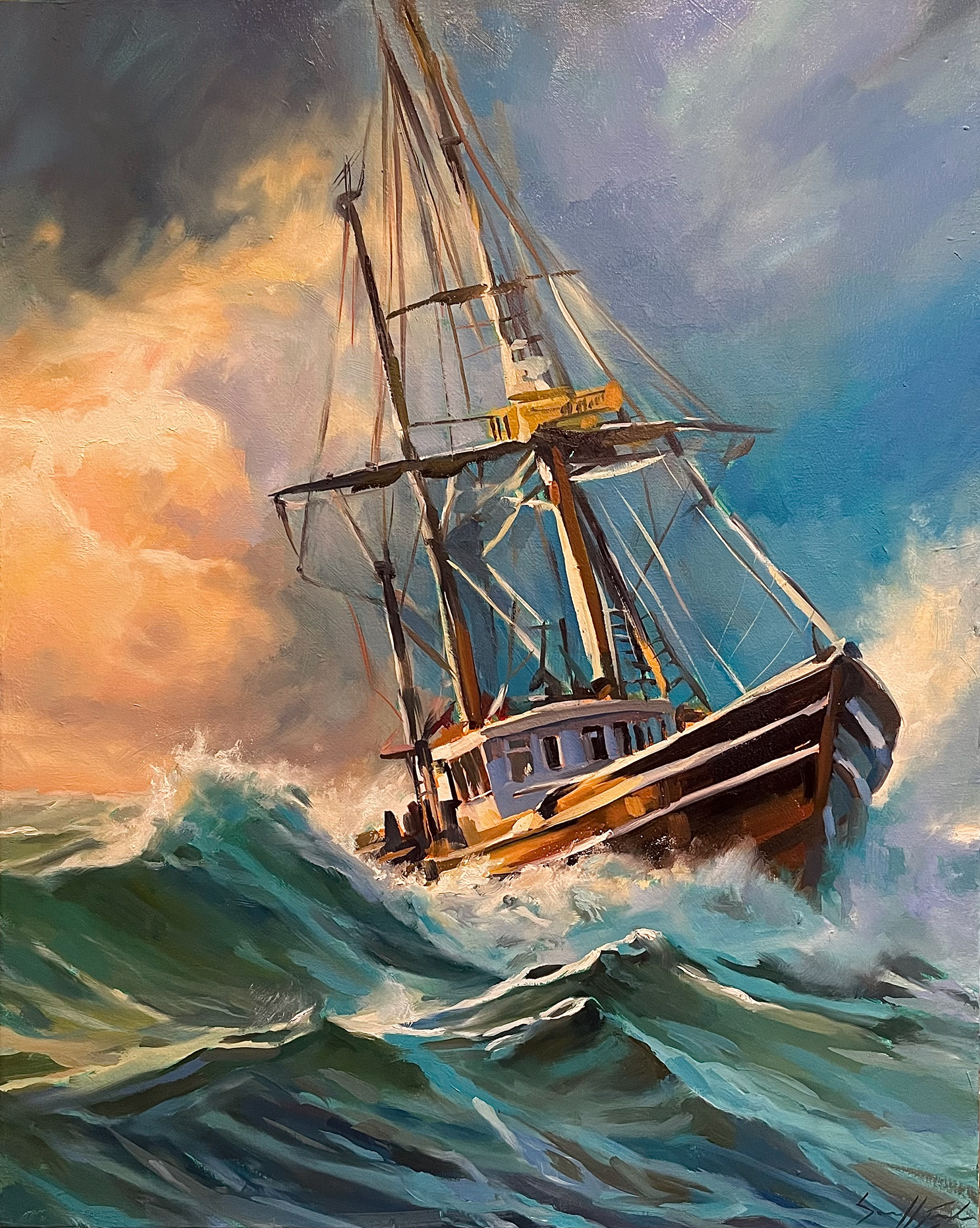 Haute mer 24’’ x 30’’ Huile 2024