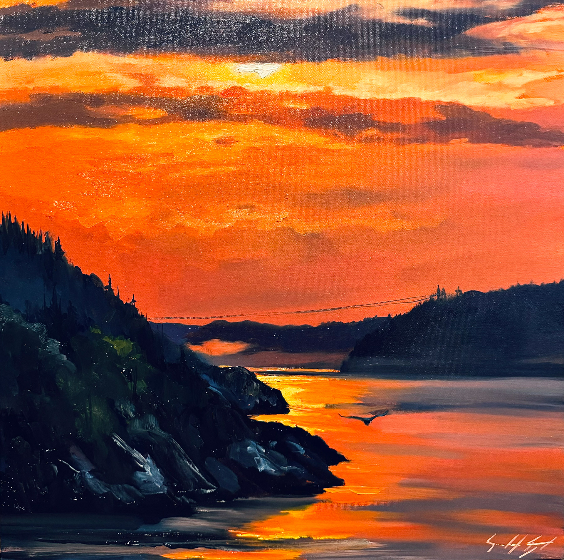 Baie-Sainte-Catherine 18’’ x 18’’ Huile 2024