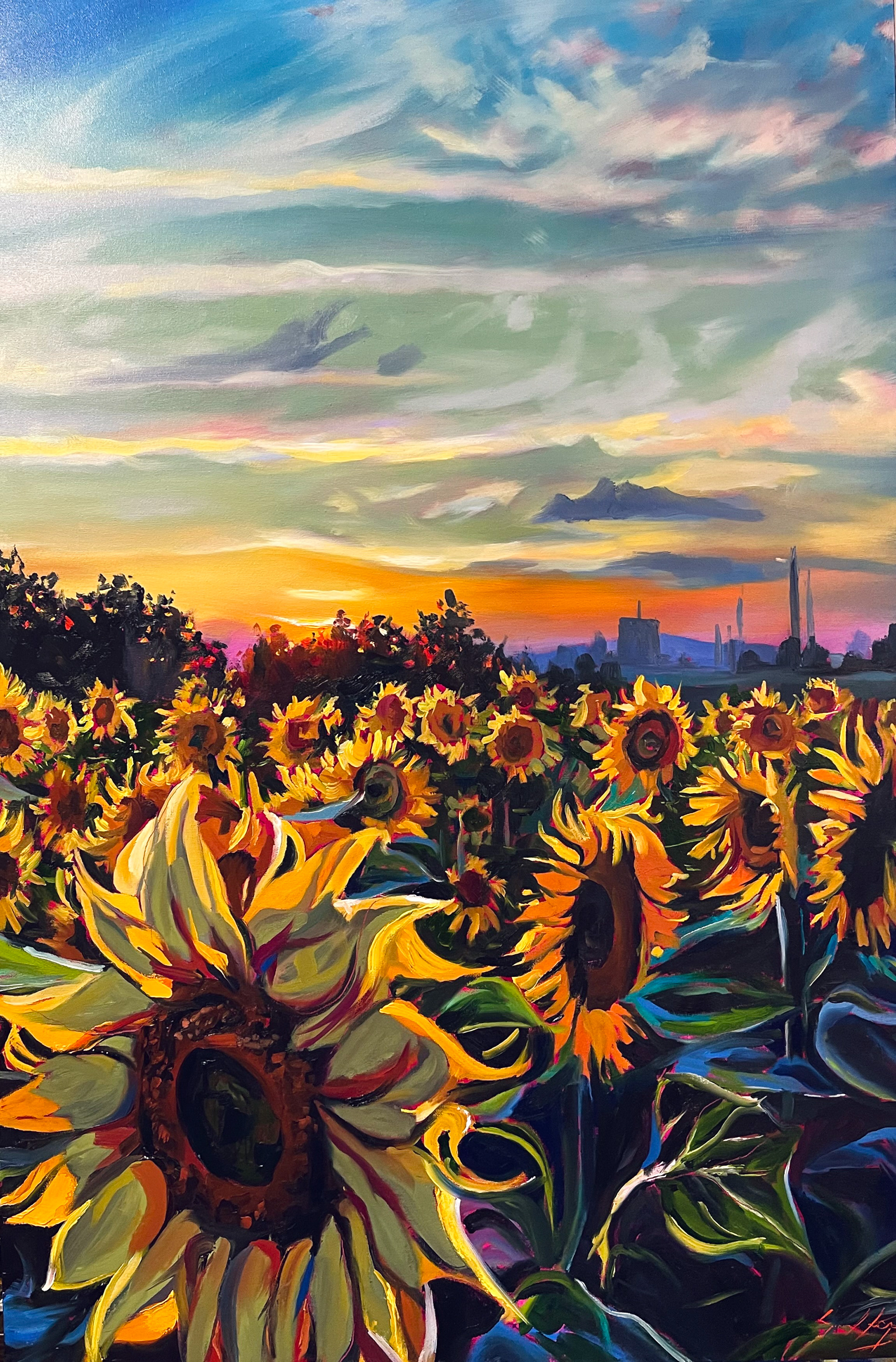 Le champ de tournesols 24’’ x 36’’ Huile 2023