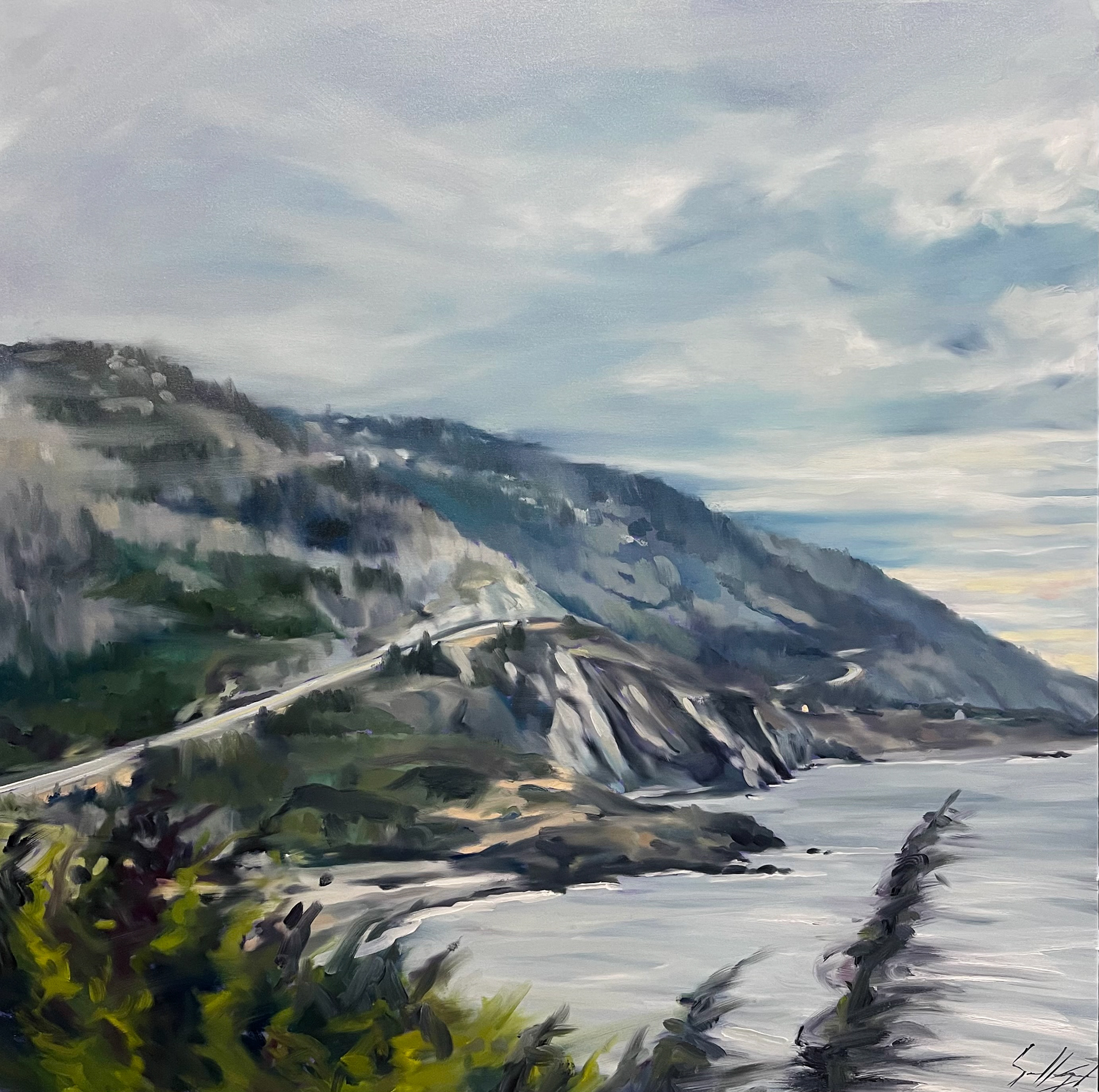 Suête sur la Cabot Trail 36’’ x 36’’ Huile 2024