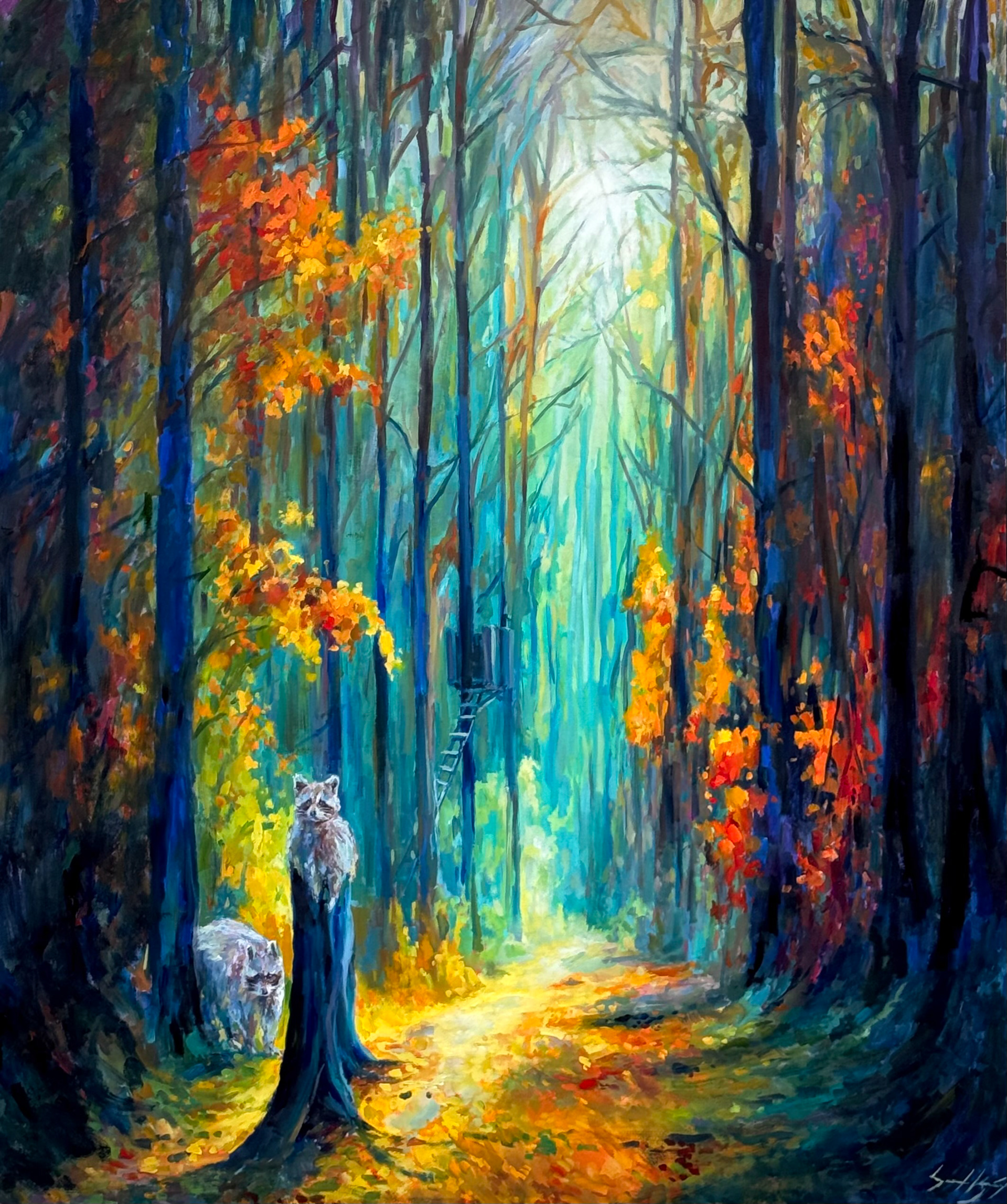 Dans le bois 60’’ x 72’’ Huile 2024