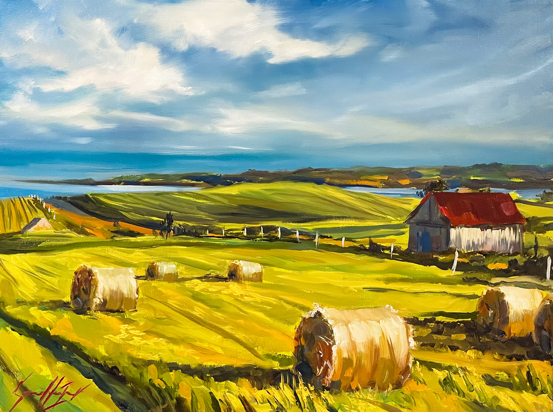 Paysage agricole du Québec 18’’ x 24’’ Huile 2024
