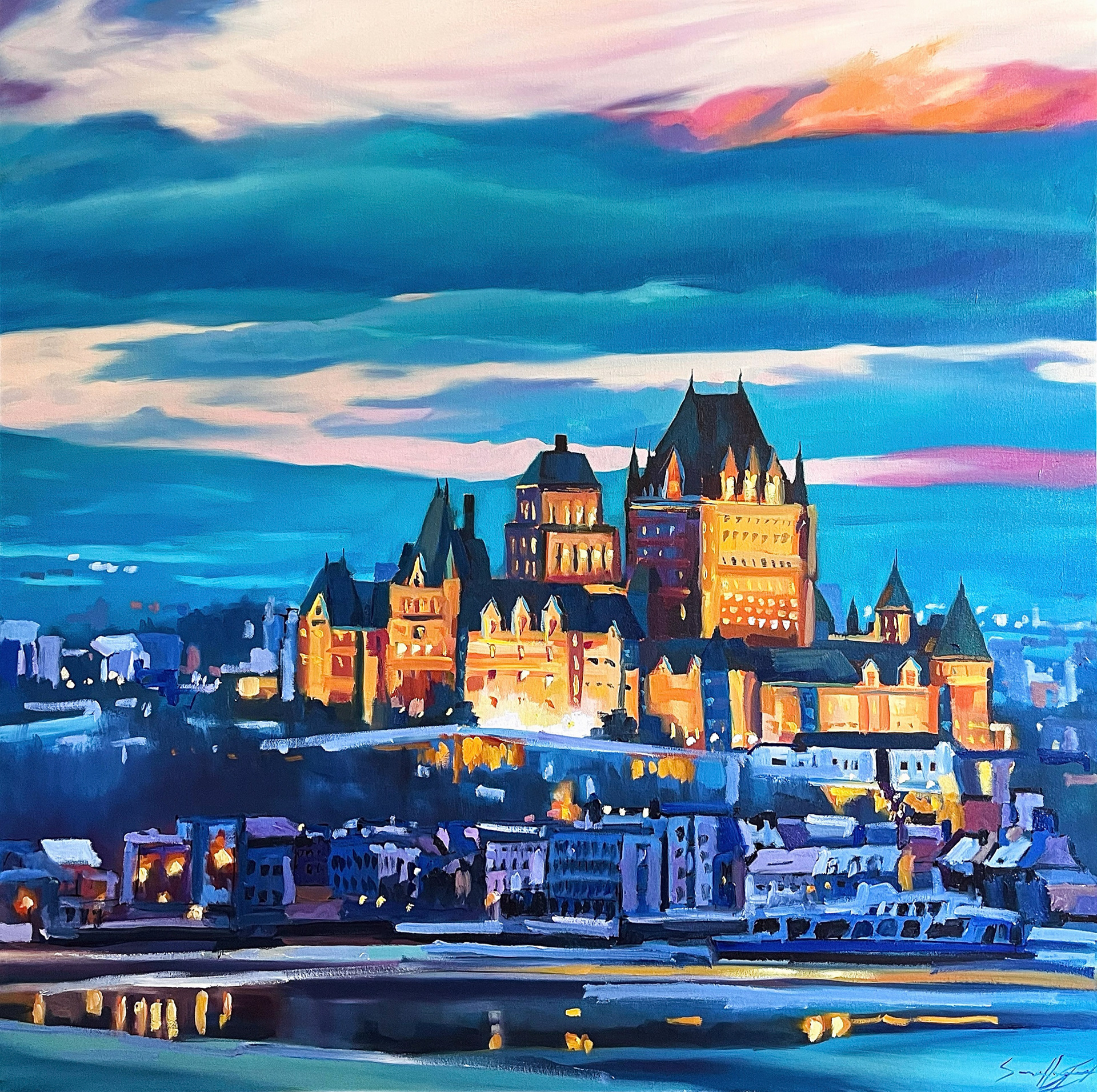 Le Château 36’’ x 36’’ Huile 2024