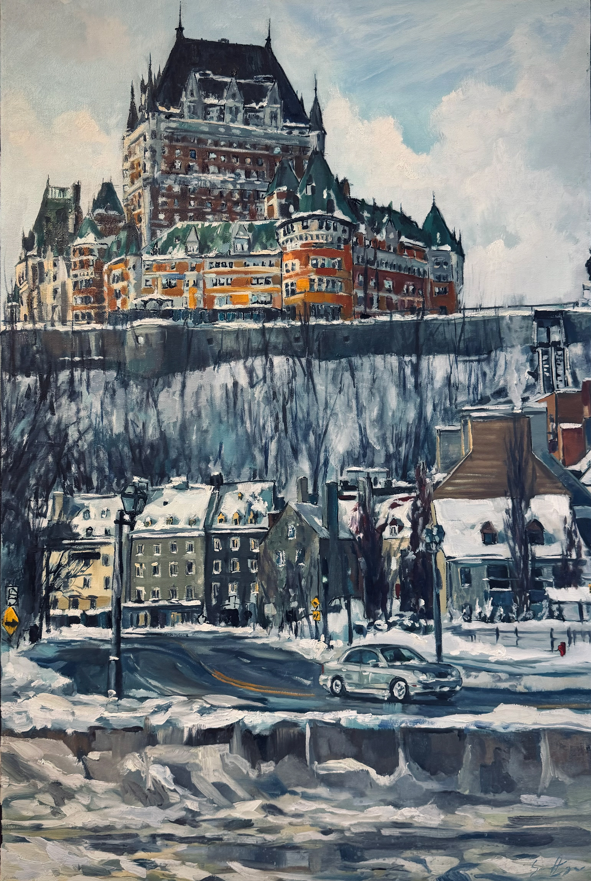 Le Château vu d’une plaque de glace 20’’ x 30’’ Huile 2025