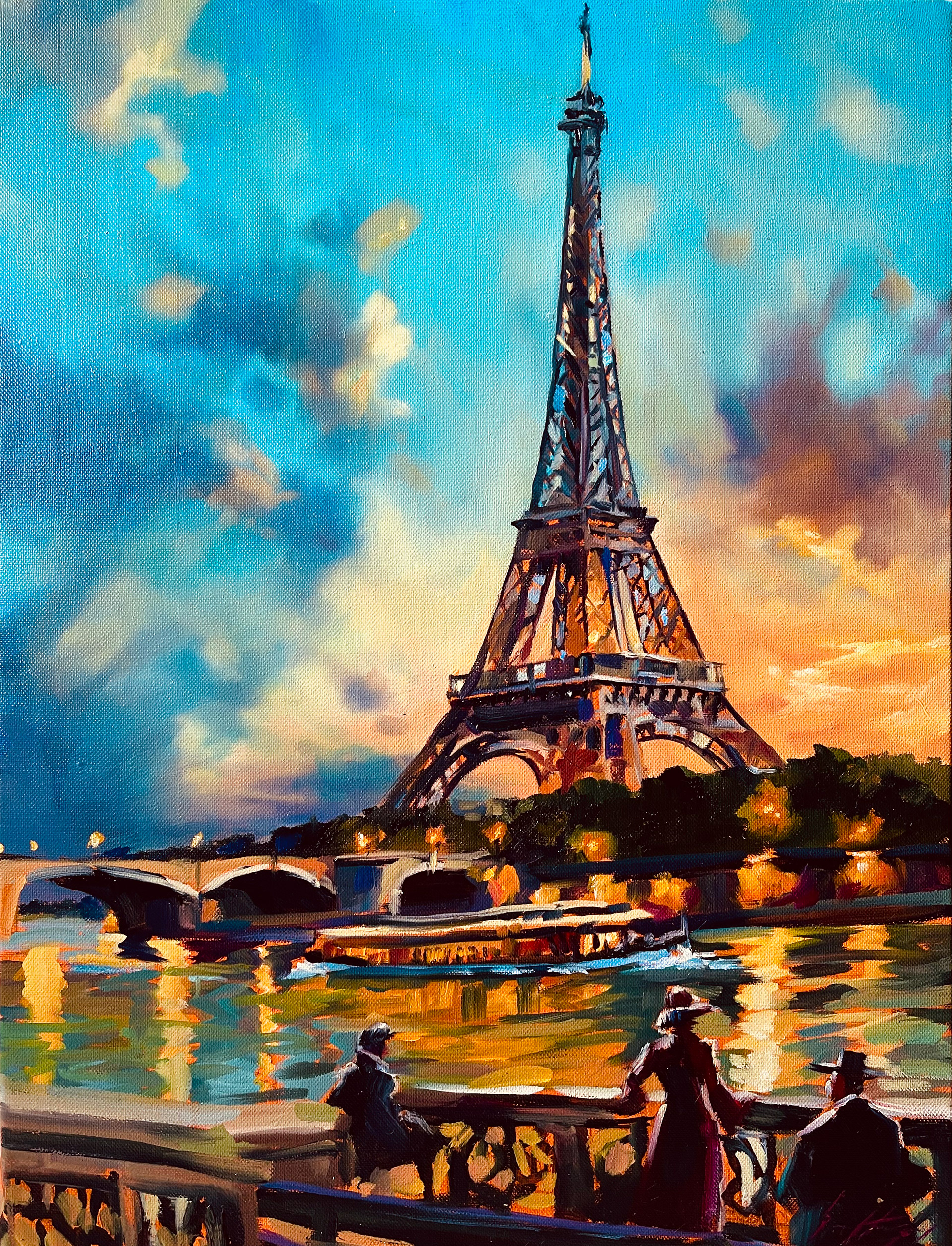 La Tour Eiffel 18’’ x 24’’ Huile 2024
