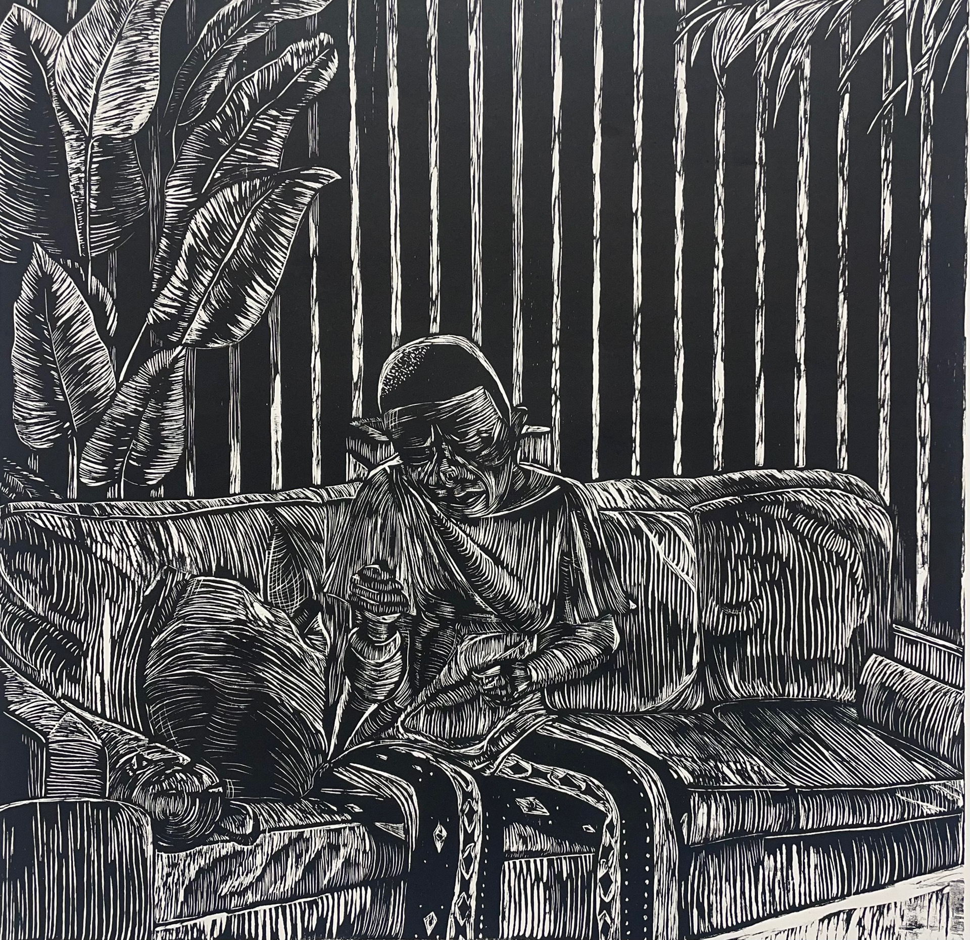 Woodcut Relief, 2024