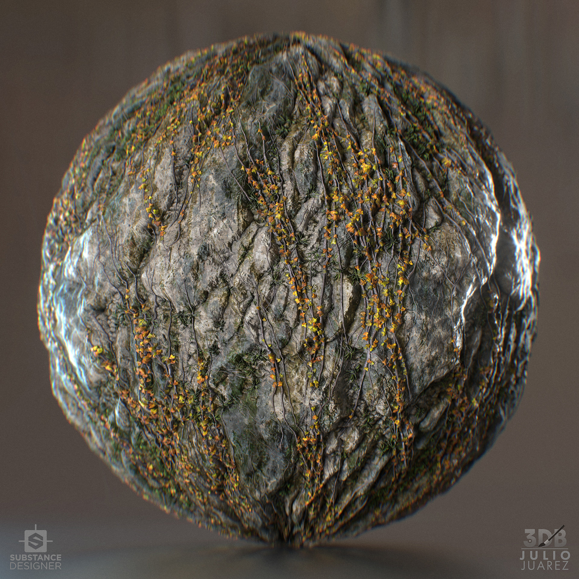Rust vine cliffside material