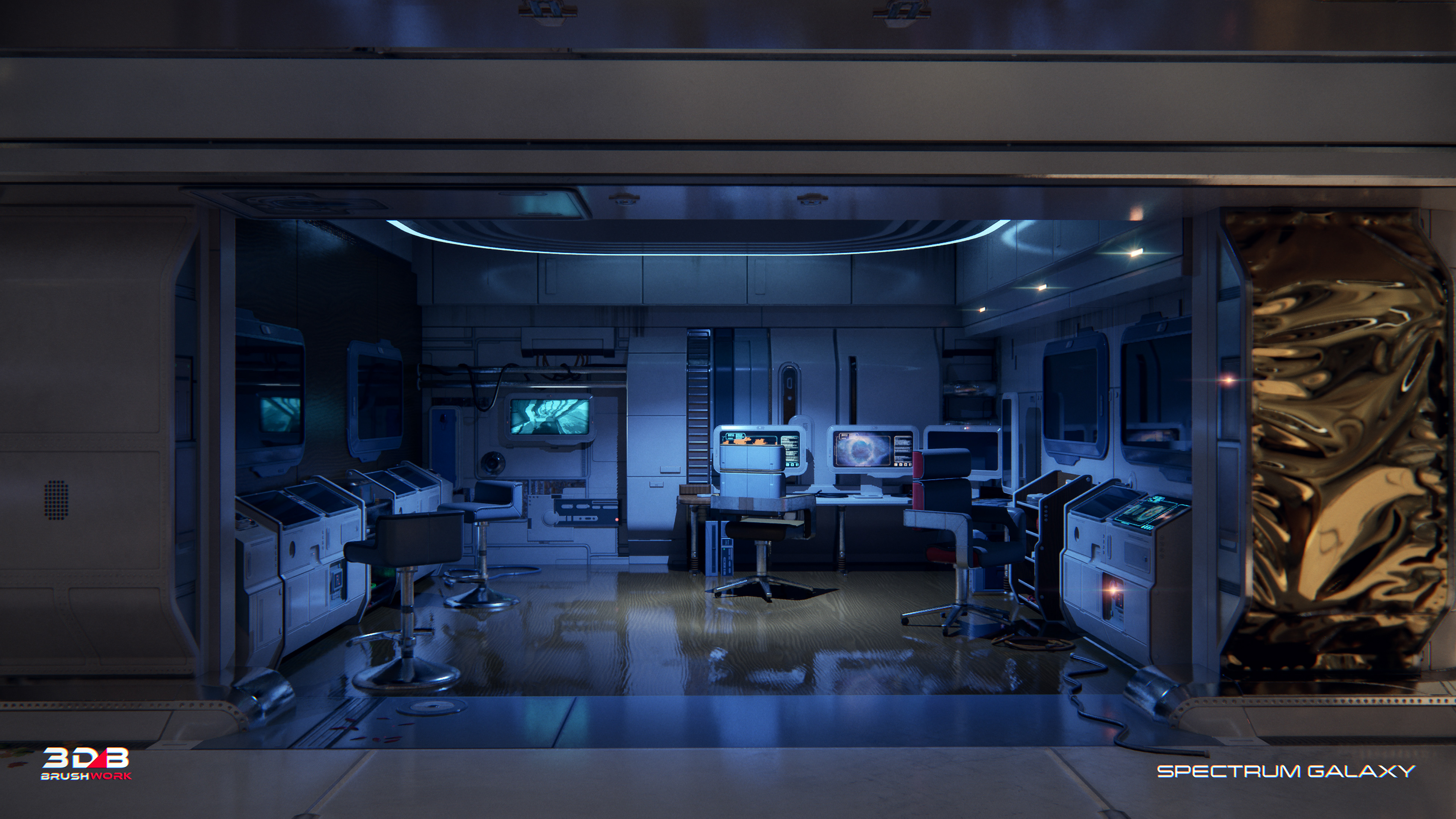 The inner chamber consoles control security and ship operations