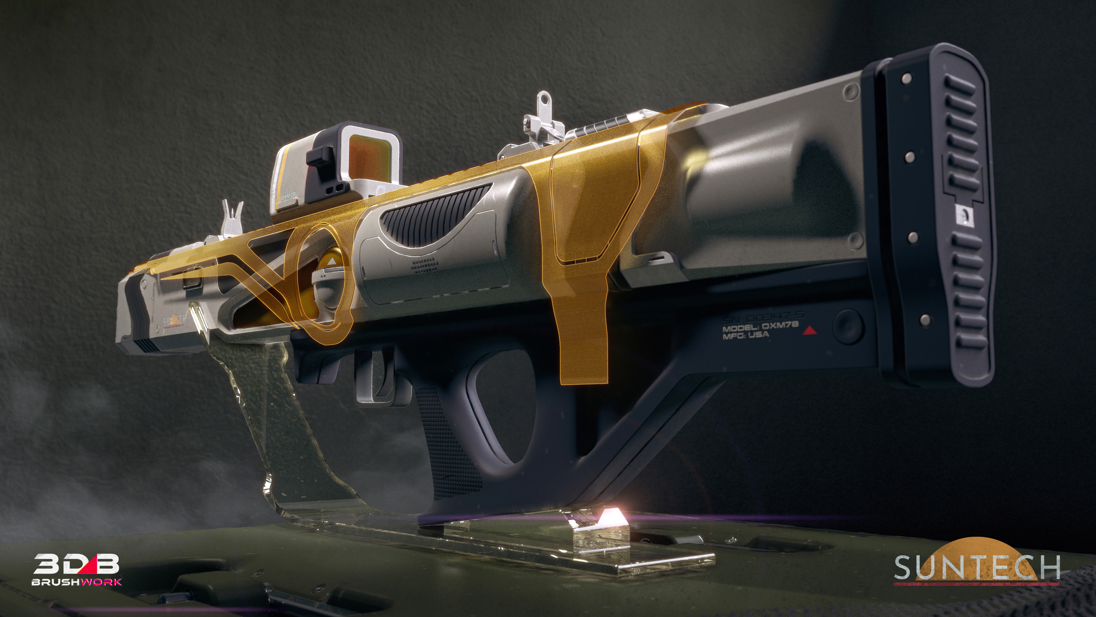Back view with its shield attachment