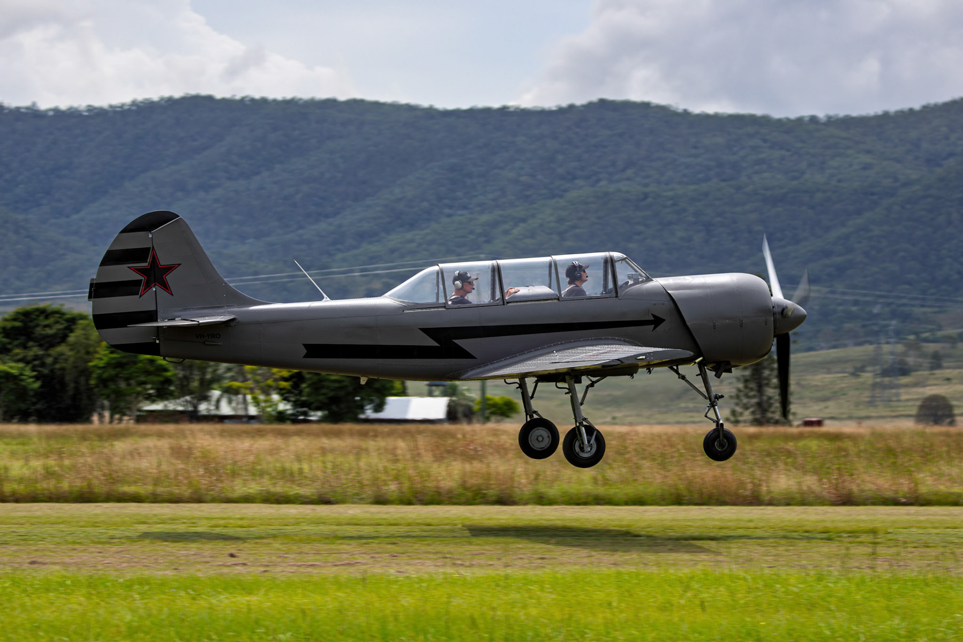Aerostar Yak-52 [VH-YRO] at the breakfast flyin at Watts Bridge Memorial Airfield in Cressbrook, Australia