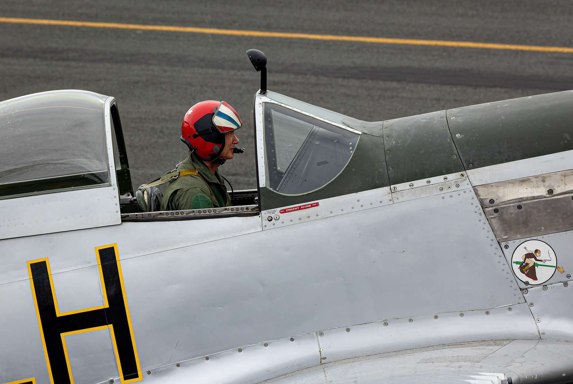North America P51D from the Precison Fighters on display at the Shellharbour Airport, during the Airshows Downunder Shellharbour, New South Wales, Australia.