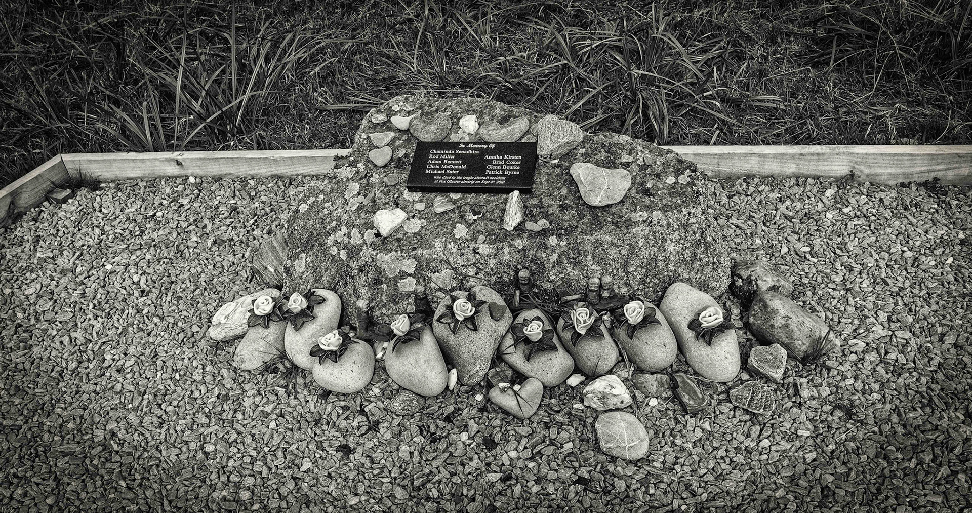 Memorial at Peak View Point in Fox Glacier, New Zealand
