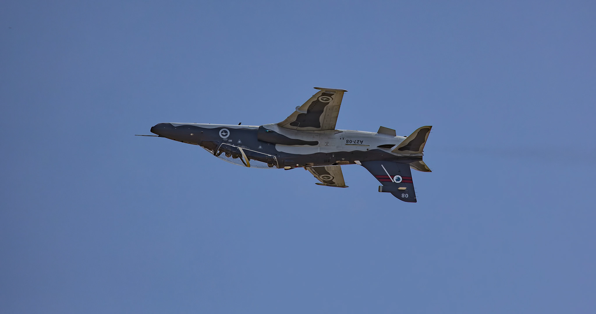Royal Australian Air Force British Aerospace Hawk Mk.127 Lead-In Fighter [A27-08] on display at the Richmond Airshow in New South Wales, Australia
