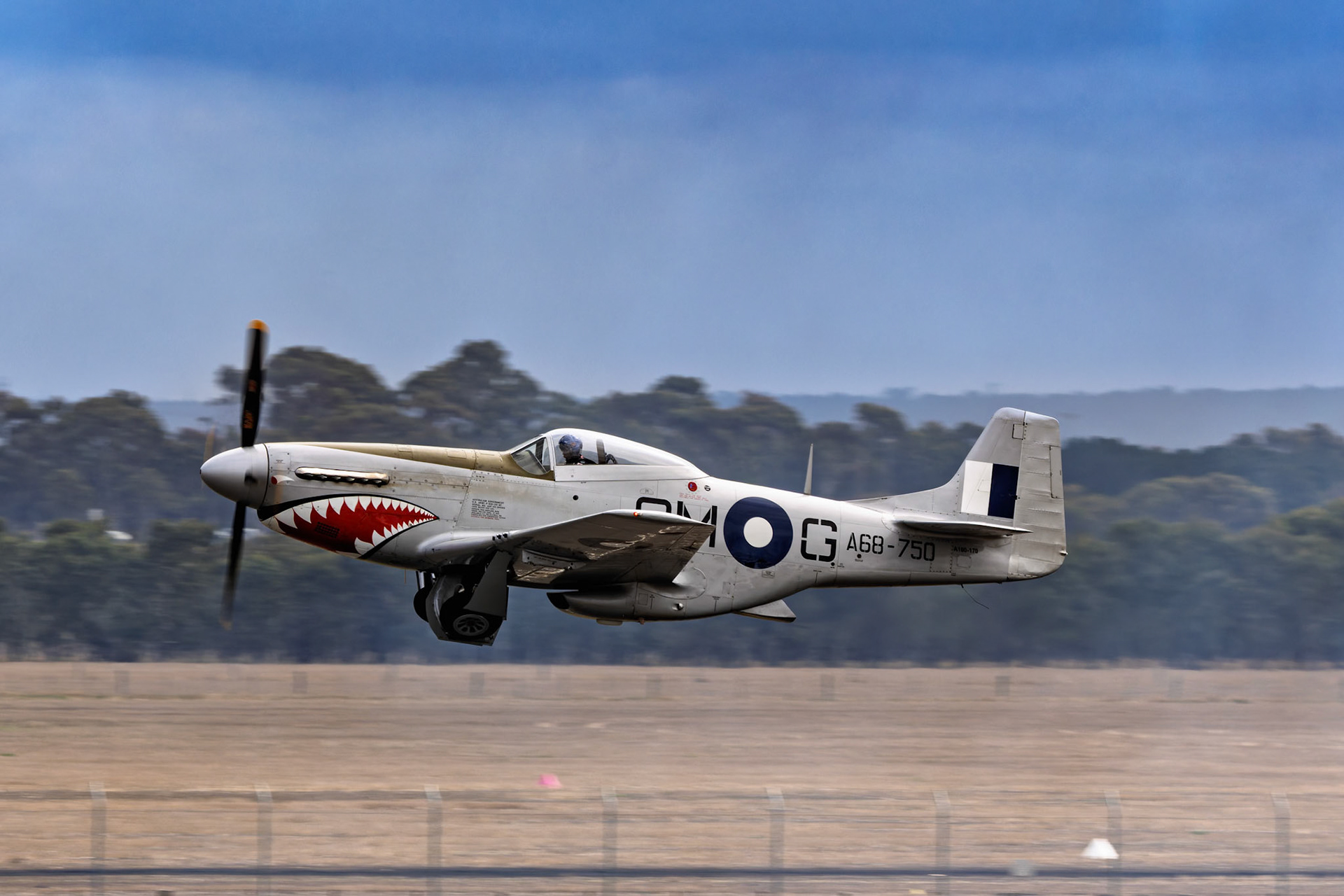 RAAF 100 Squadron CA-18 Mustang on display at the Avalon Airshow in Victoria, Australia