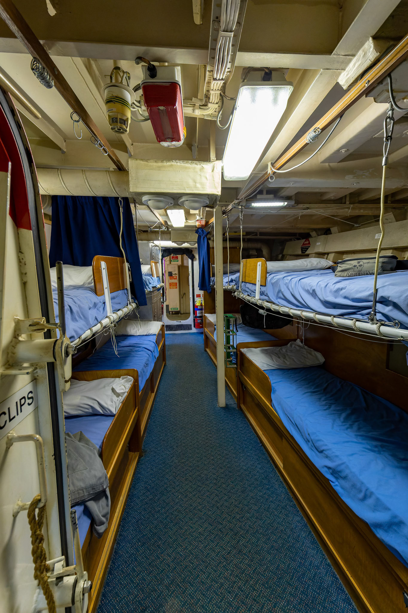 Onboard the HMAS Gladstone and in the ships crew bunk accomodation in Gladstone, Australia