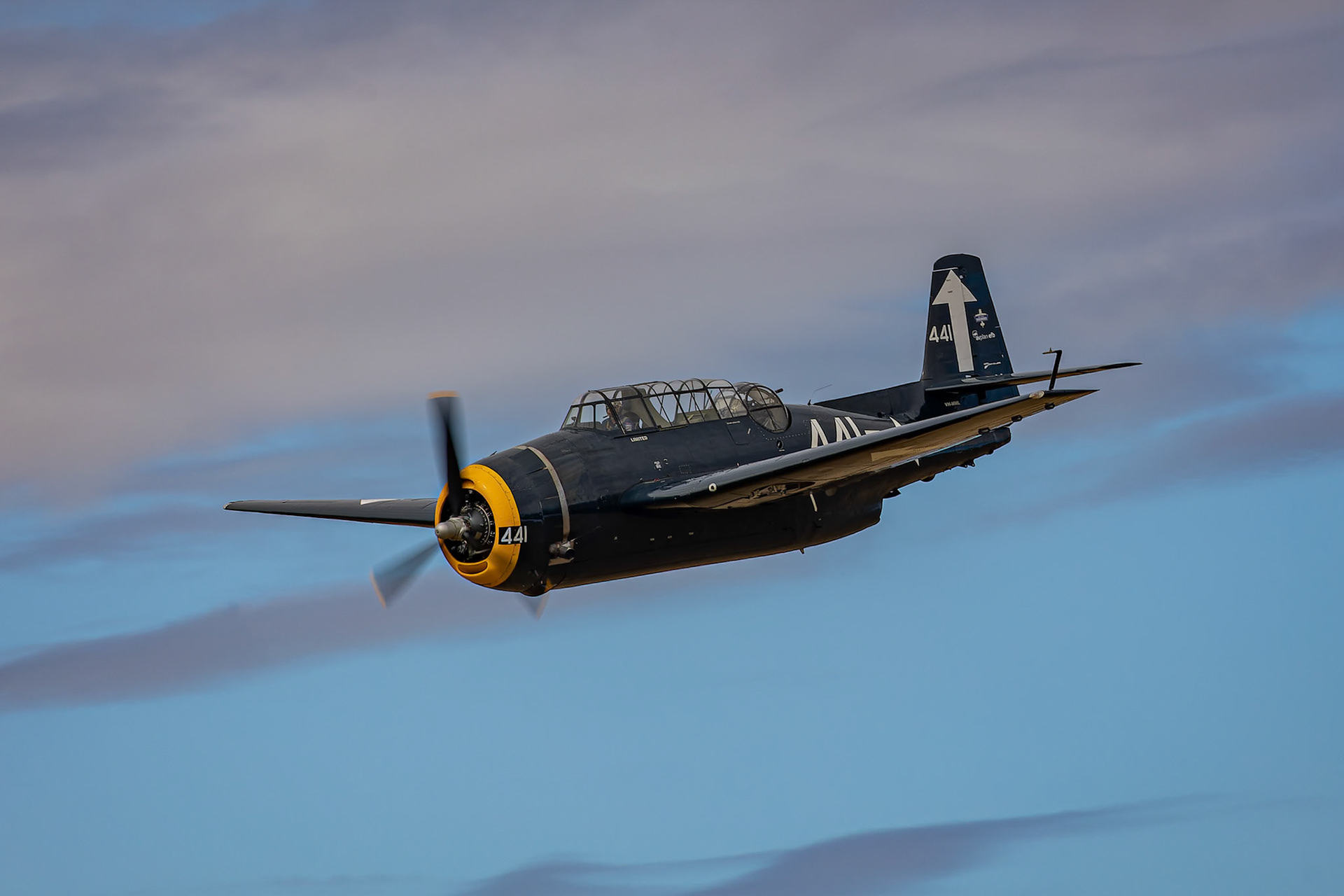 The TBM Avenger in a flying display at the 2022 Brisbane Airshow at Watts Bridge Memorial Airport, Australia