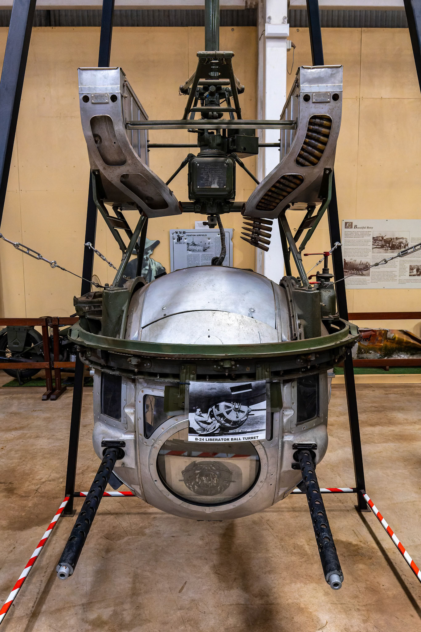 B-24 Liberator Ball Turret on display at the Darwin Aviation Museum in the Northern Territory, Australia