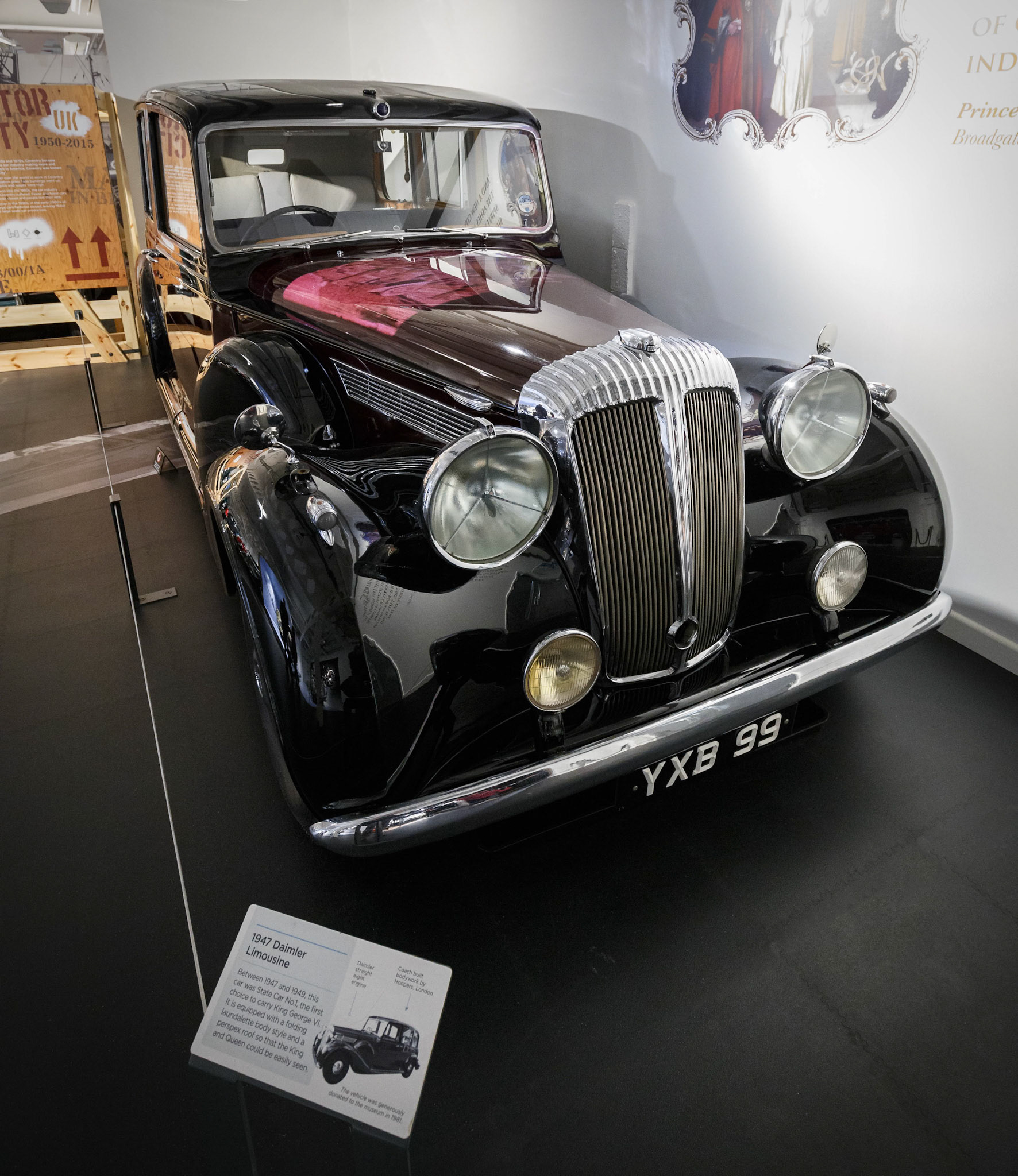 King George VI's 1947 Daimler Limousine at the Coventry Transport Museum in Coventry, England