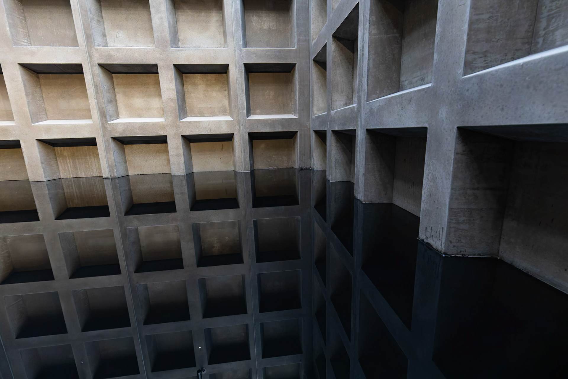 20:50 by Richard Wilson (1987) on display inside the Museum of Old and New Art (MONA) in Hobart, Tasmania