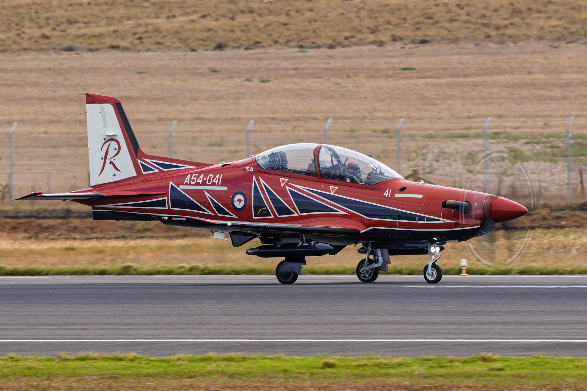 RAAF Roulettes in the Pilatus PC-21 on display at the Avalon Airshow in Victoria, Australia