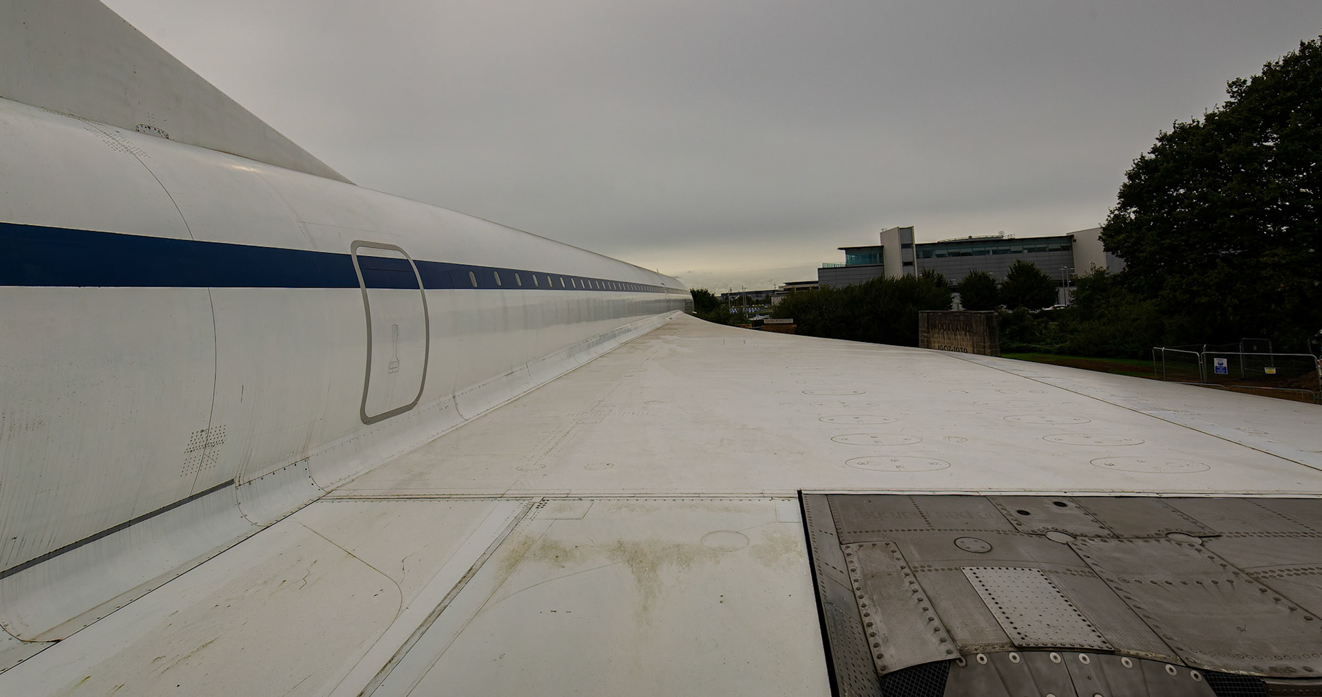 The view from the back of the Concorde on display at Brooklands musuem at Brooklands, England