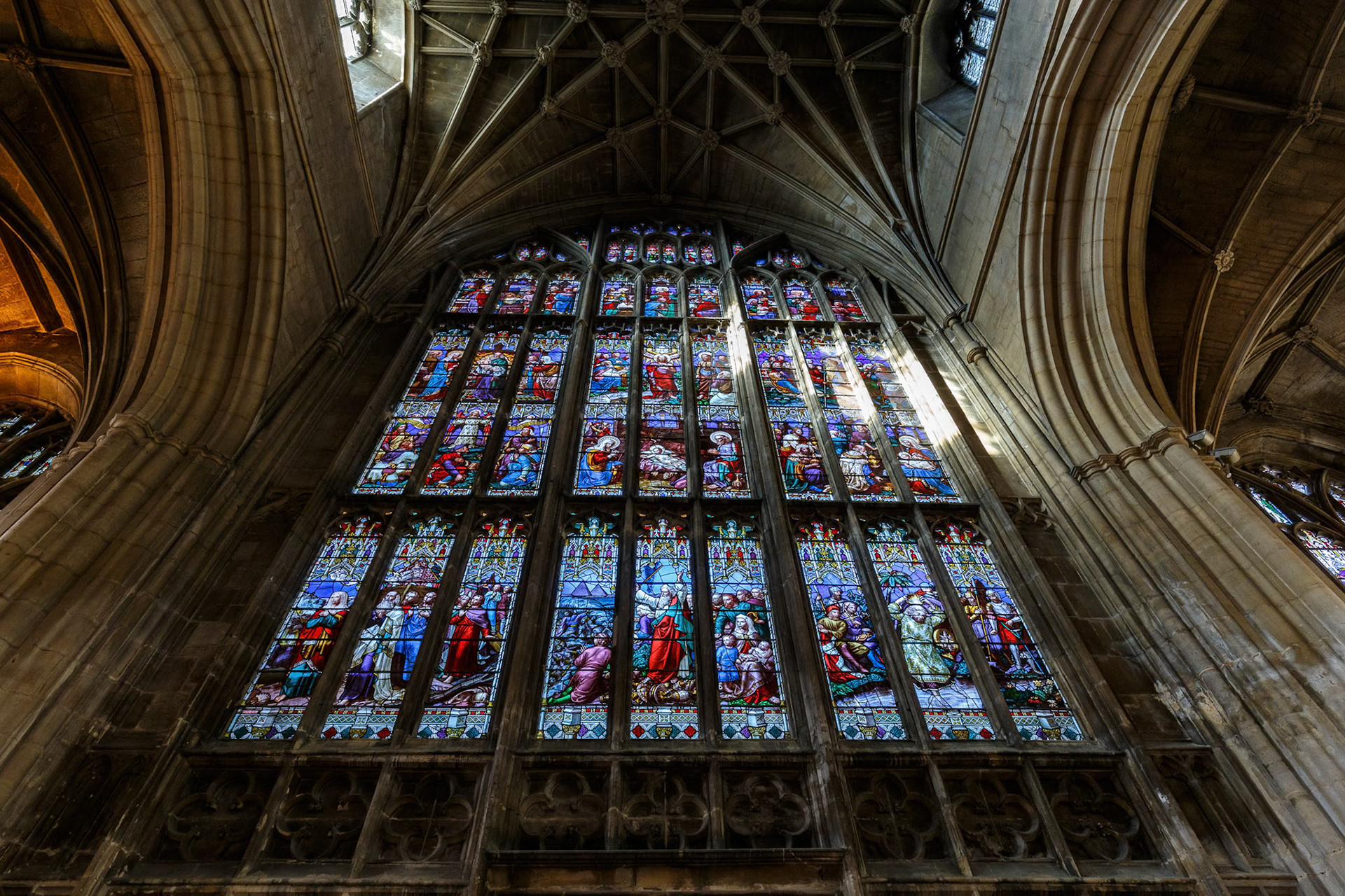Inside the Gloucester Cathedral in Gloucester, England
