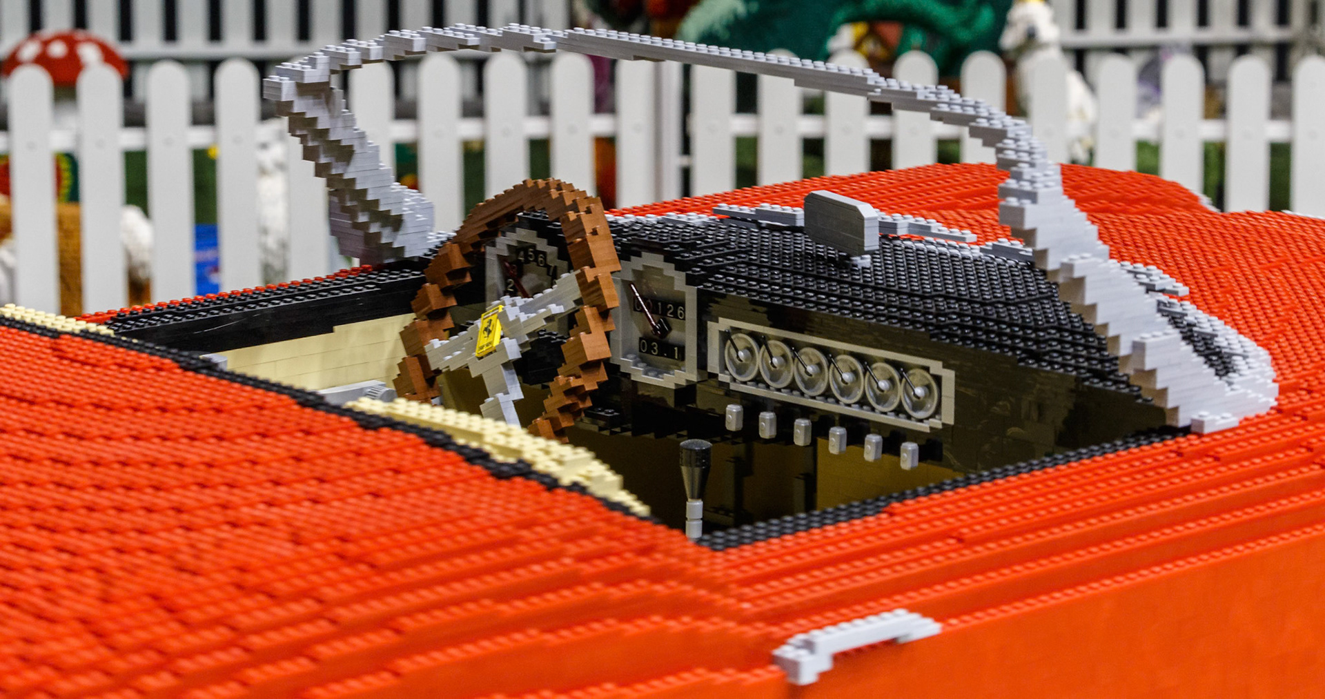 1961 Ferrari 250 GT California Lego Creation at the Brickman Experience at the Gold Coast, Australia