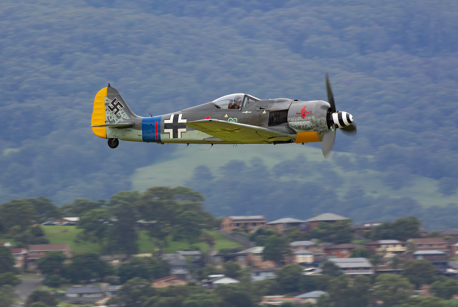Focke-Wulf FW190 A8 on display at the Shellharbour Airport, during the Airshows Downunder Shellharbour, New South Wales, Australia.
