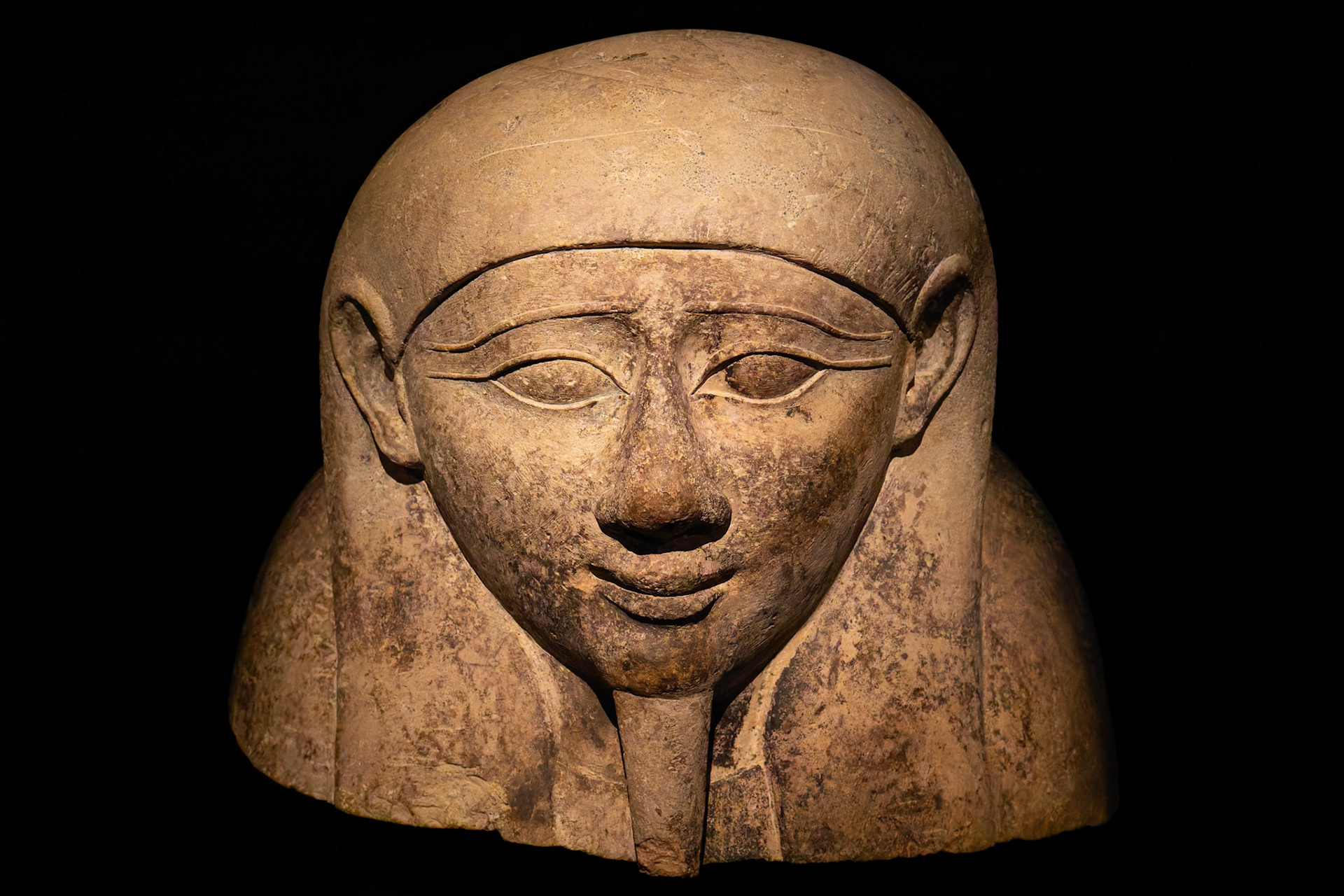 Sarcophagus fragment, Egypt. C, 664-30 BCE on display inside the Museum of Old and New Art (MONA) in Hobart, Tasmania