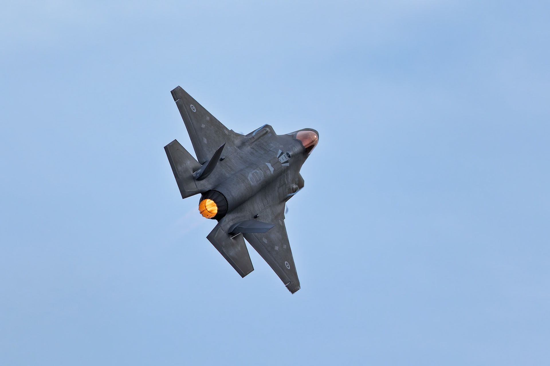 RAAF Lockheed Martin F-35A Lightning II on display at the Avalon Airshow in Victoria, Australia