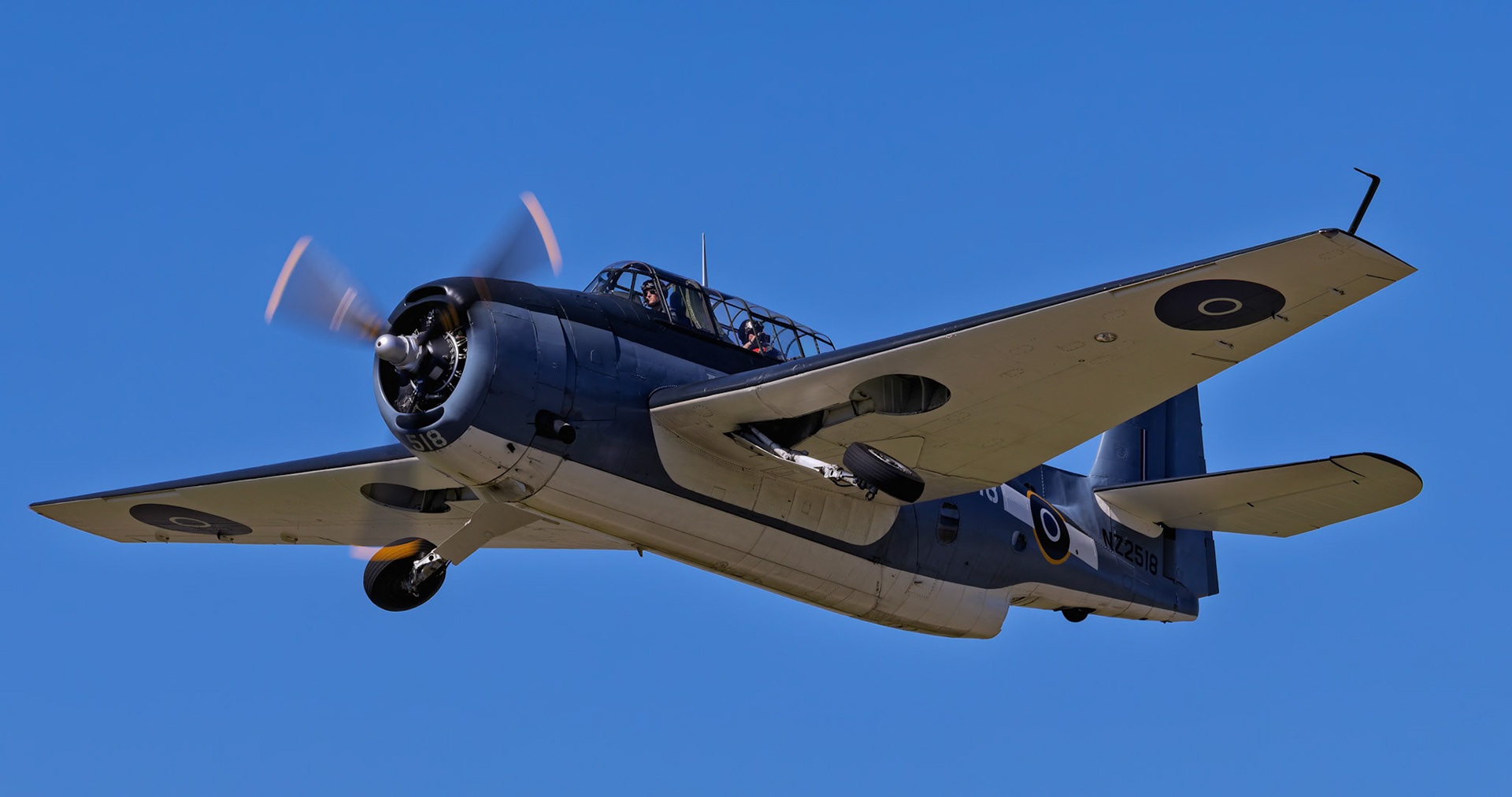 Grumman TBM-3E Avenger [ZK-TBE] Arriving, from Coutts Street during the Life Flight Open Day at Wellington Airport, New Zealand