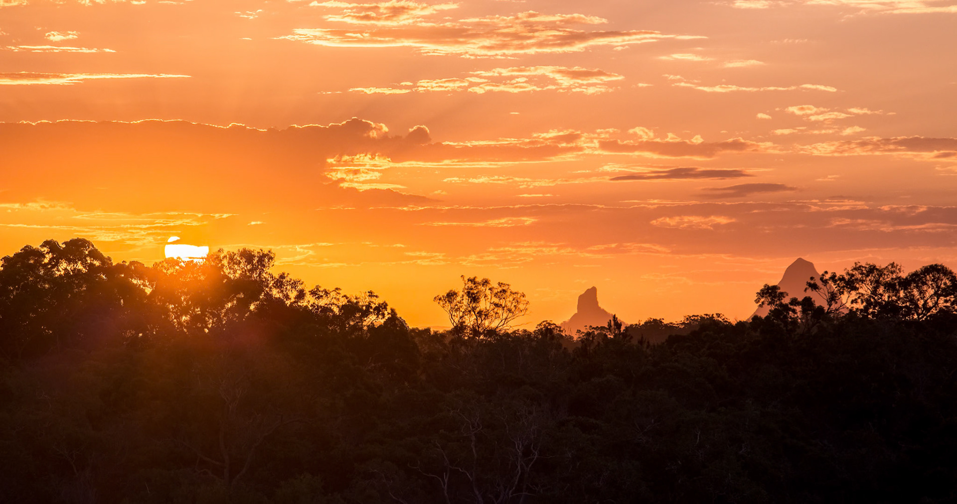 Sunset over Pelican Waters at the Sunshine Coast, Australia