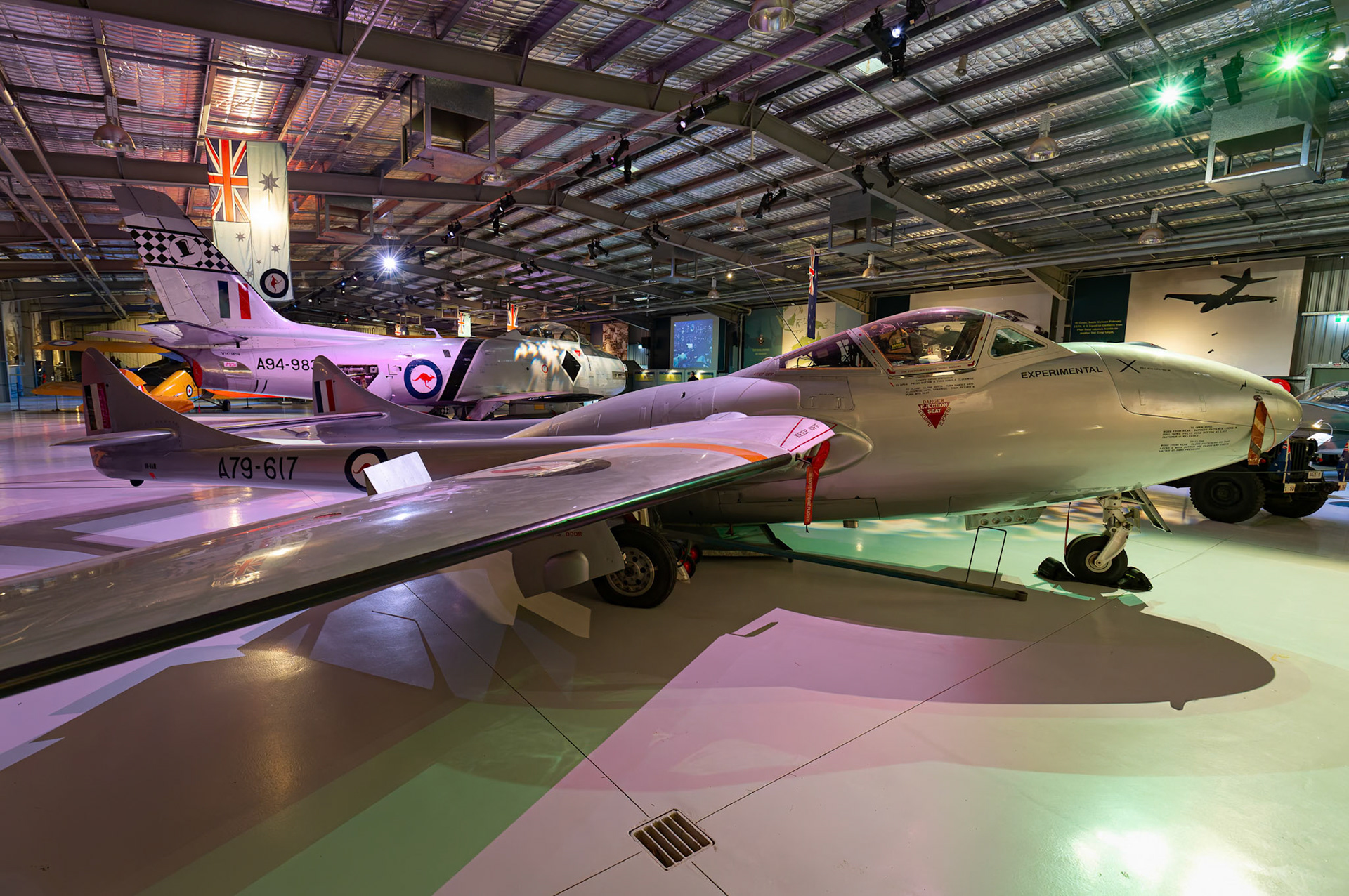 DH-115 Vampire T35 on display at Temora Air Museum in Temora, New South Wales, Australia
