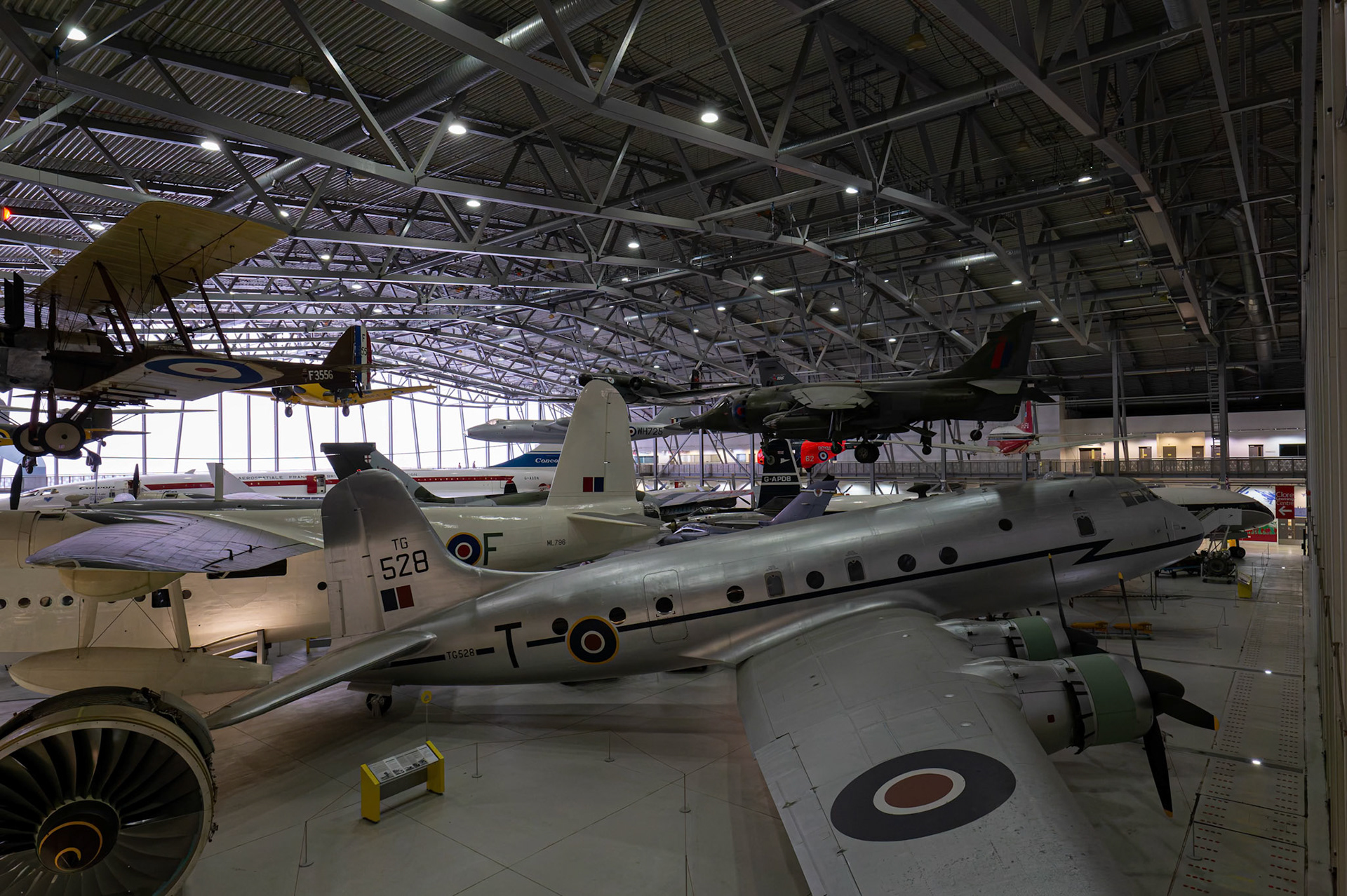 The Airspace Hall at the Duxford Imperial War Museum in Cambridge, United Kingdom