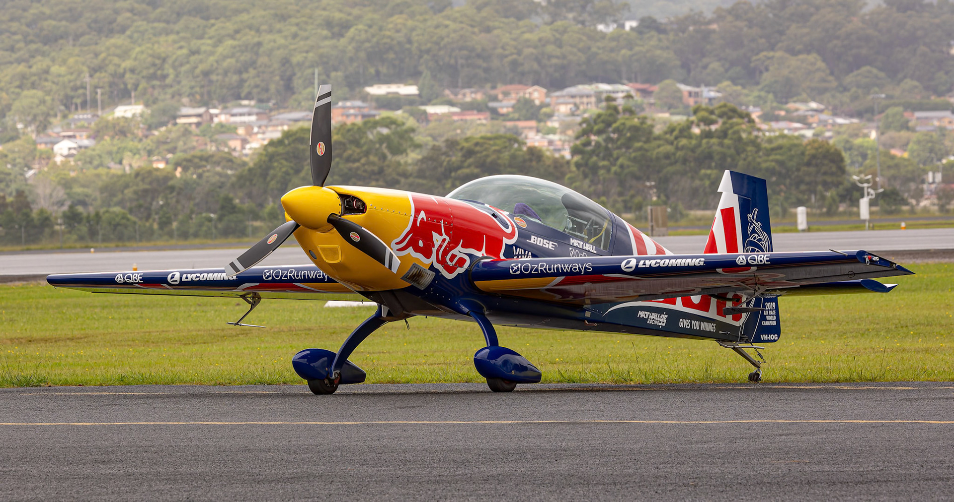 Emma McDonald in the Extra 300 from Matt Hall Racing on display at the Shellharbour Airport, during the Airshows Downunder Shellharbour, New South Wales, Australia.