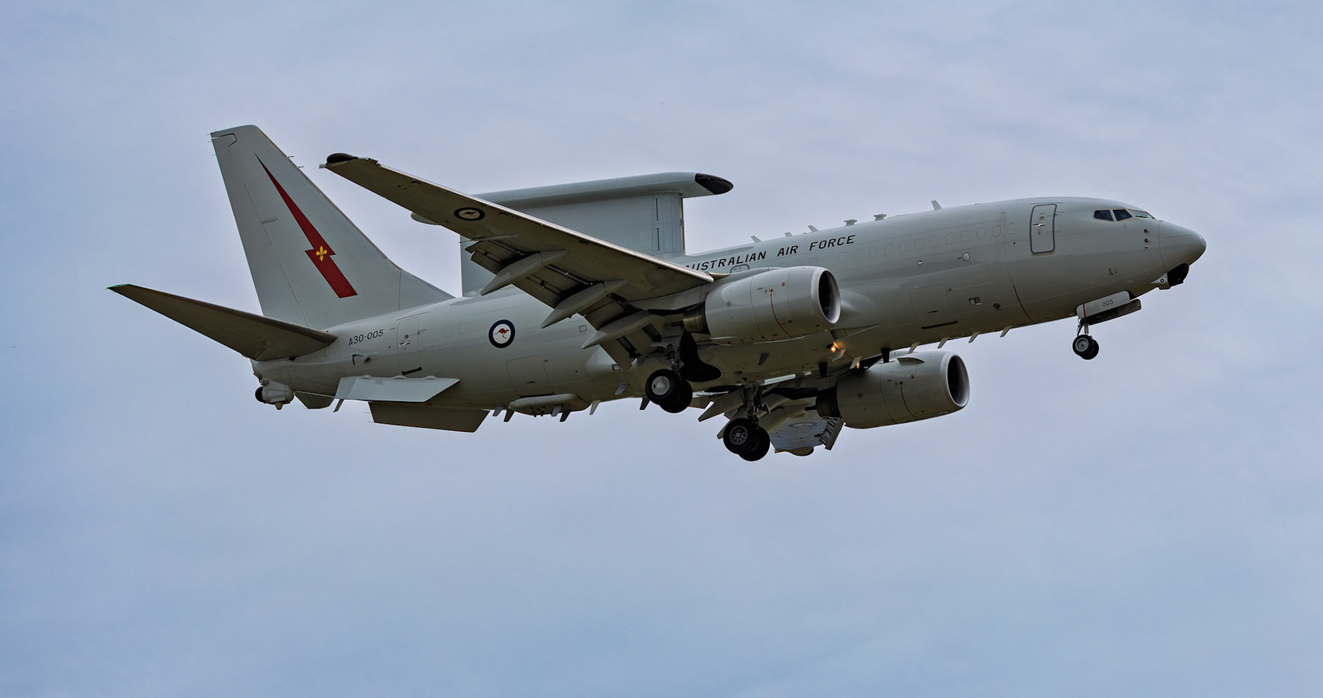 Royal Australian Air Force Boeing 737-7ES Wedgetail [A30-005] on display at the Richmond Airshow in New South Wales, Australia